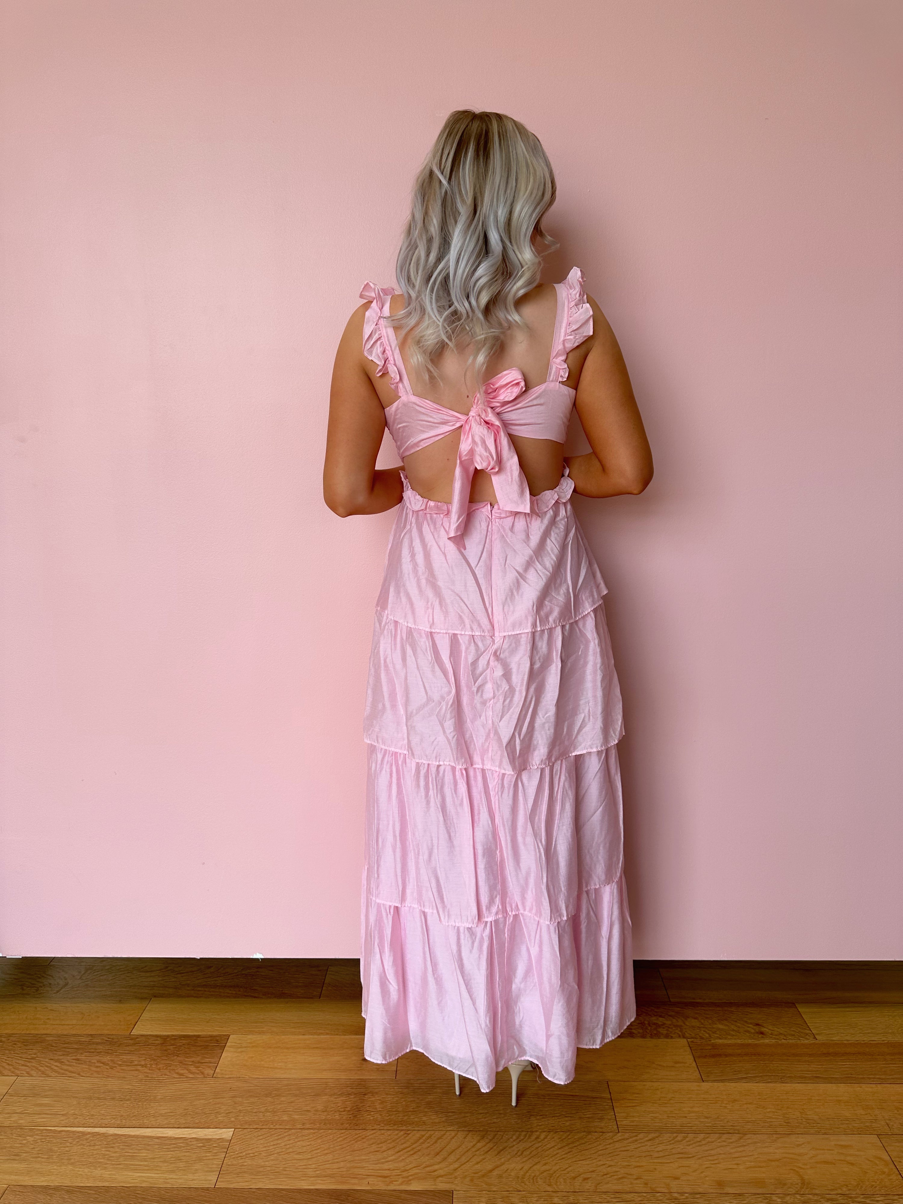 Aurora Tiered Maxi Dress- Pink