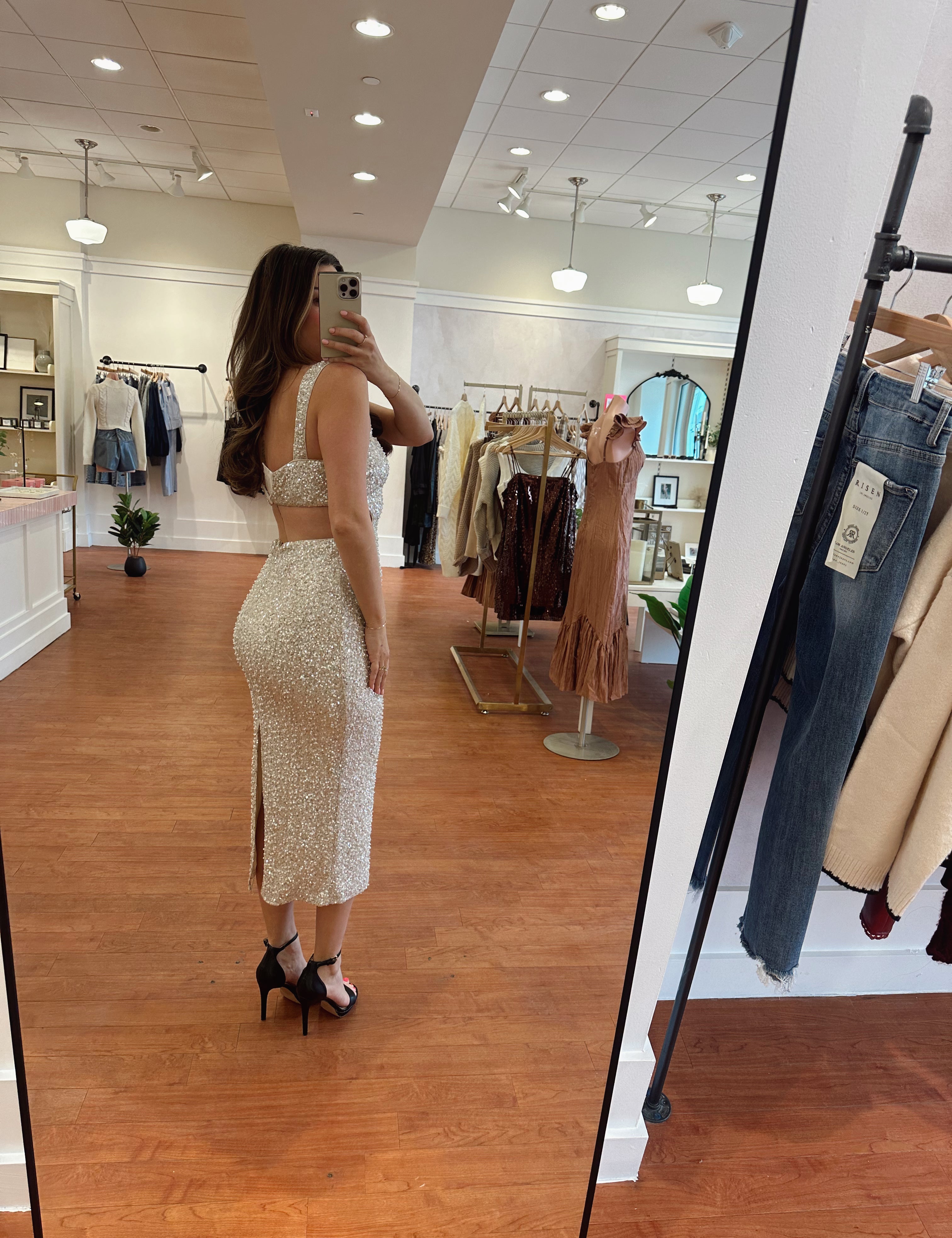 Zina Champagne Sequin Dress.