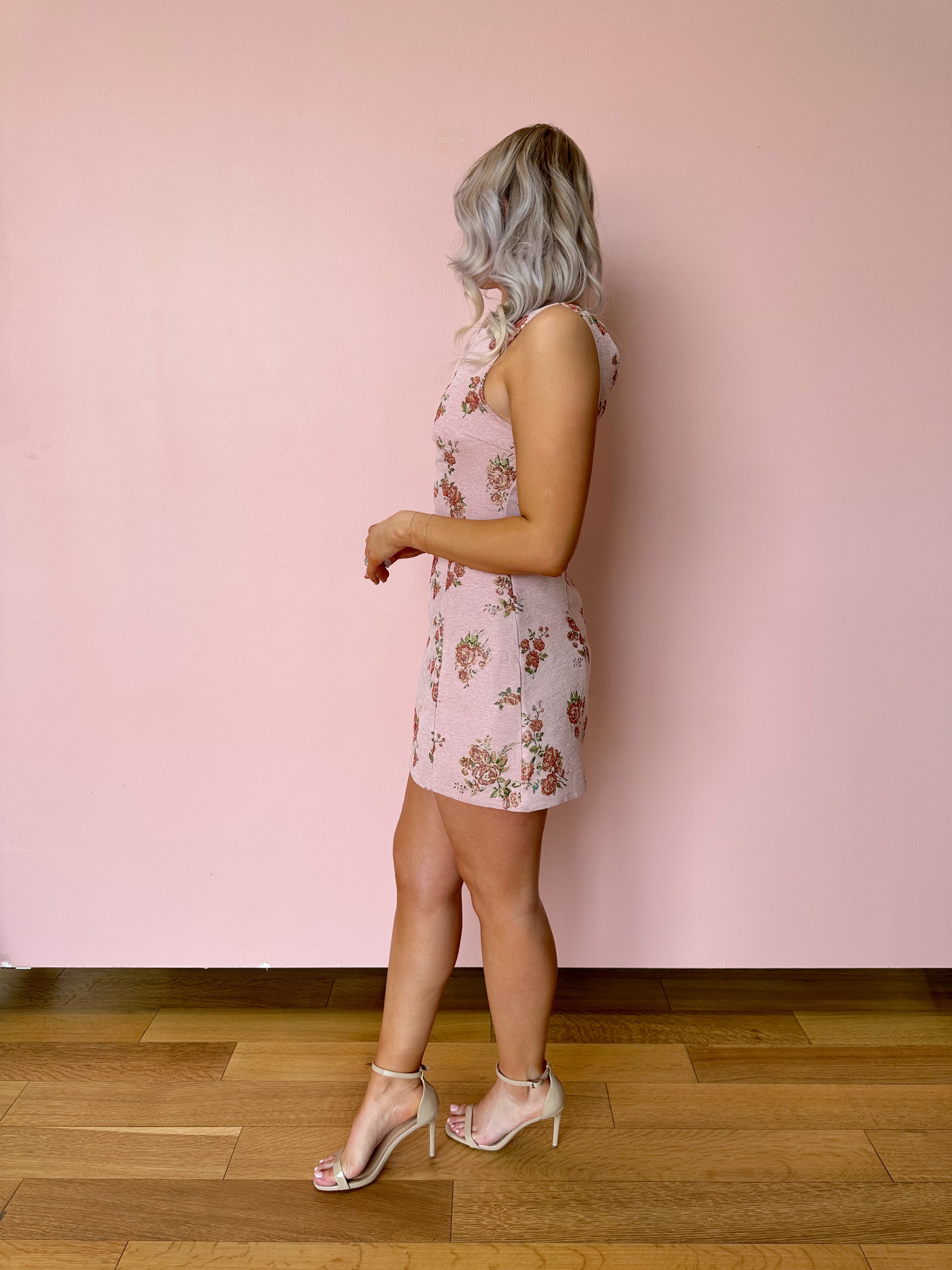 Rosalie Pink Floral Mini Dress