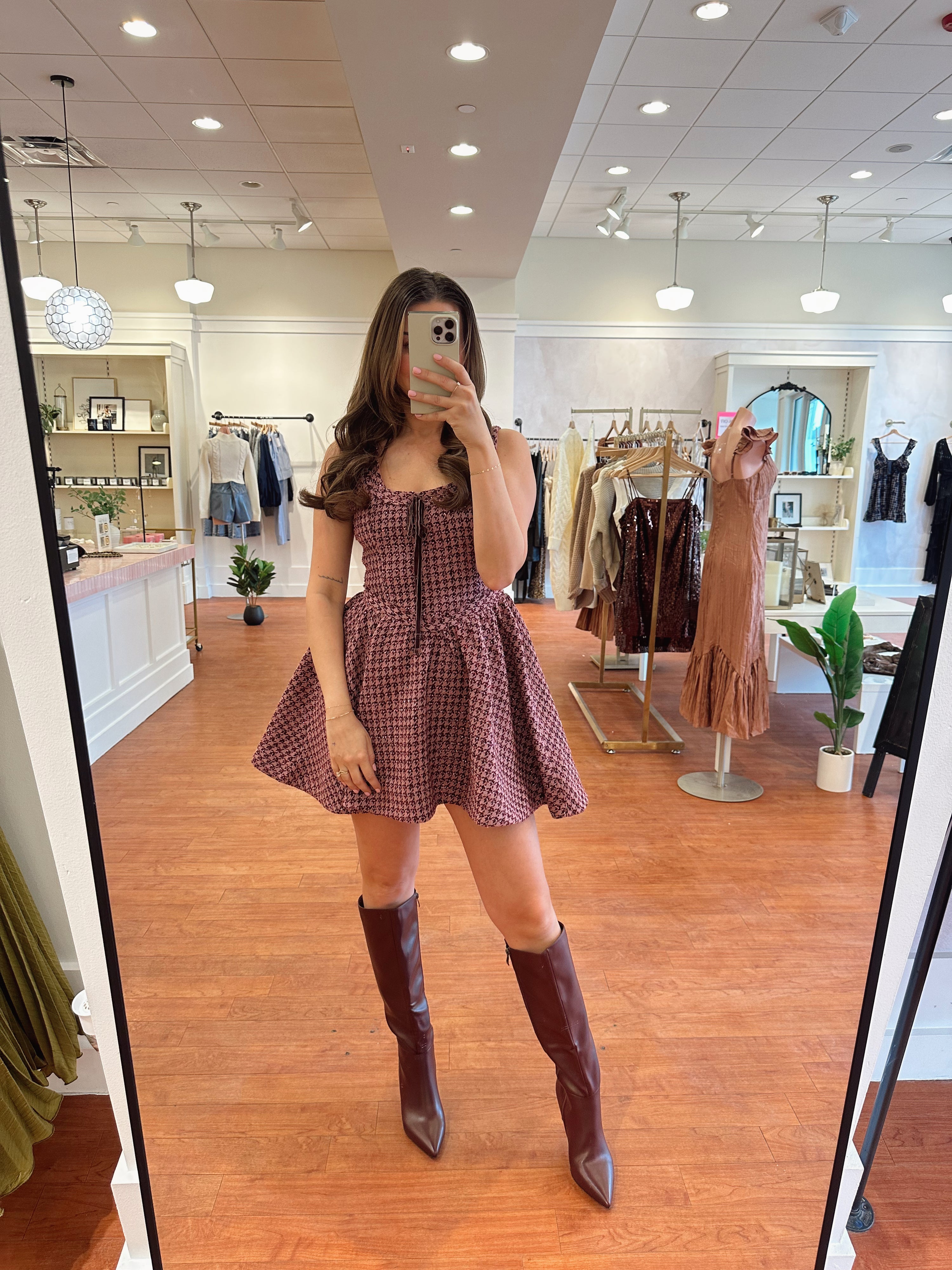 Nina Mini Dress- Mauve