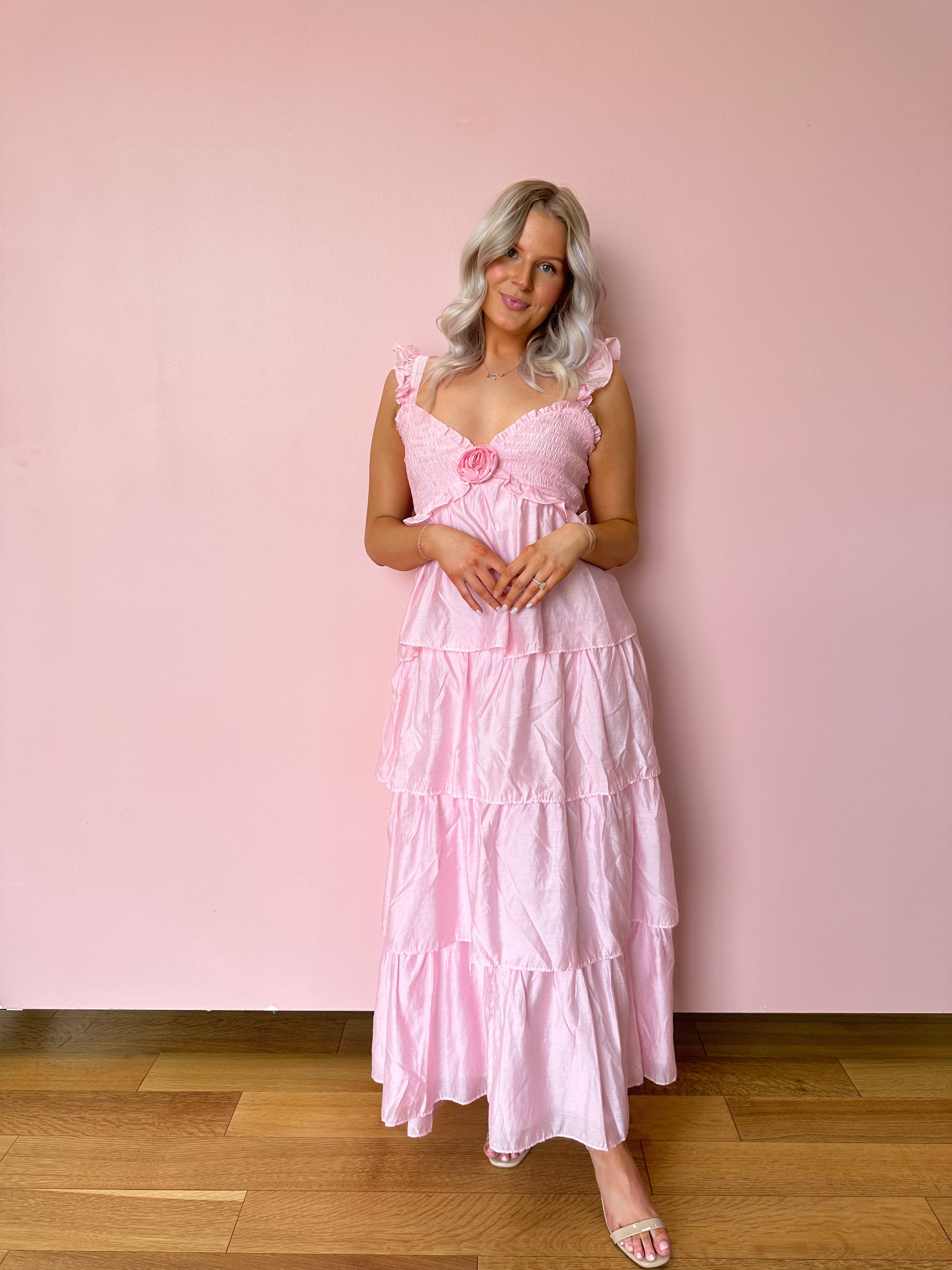 Aurora Tiered Maxi Dress- Pink