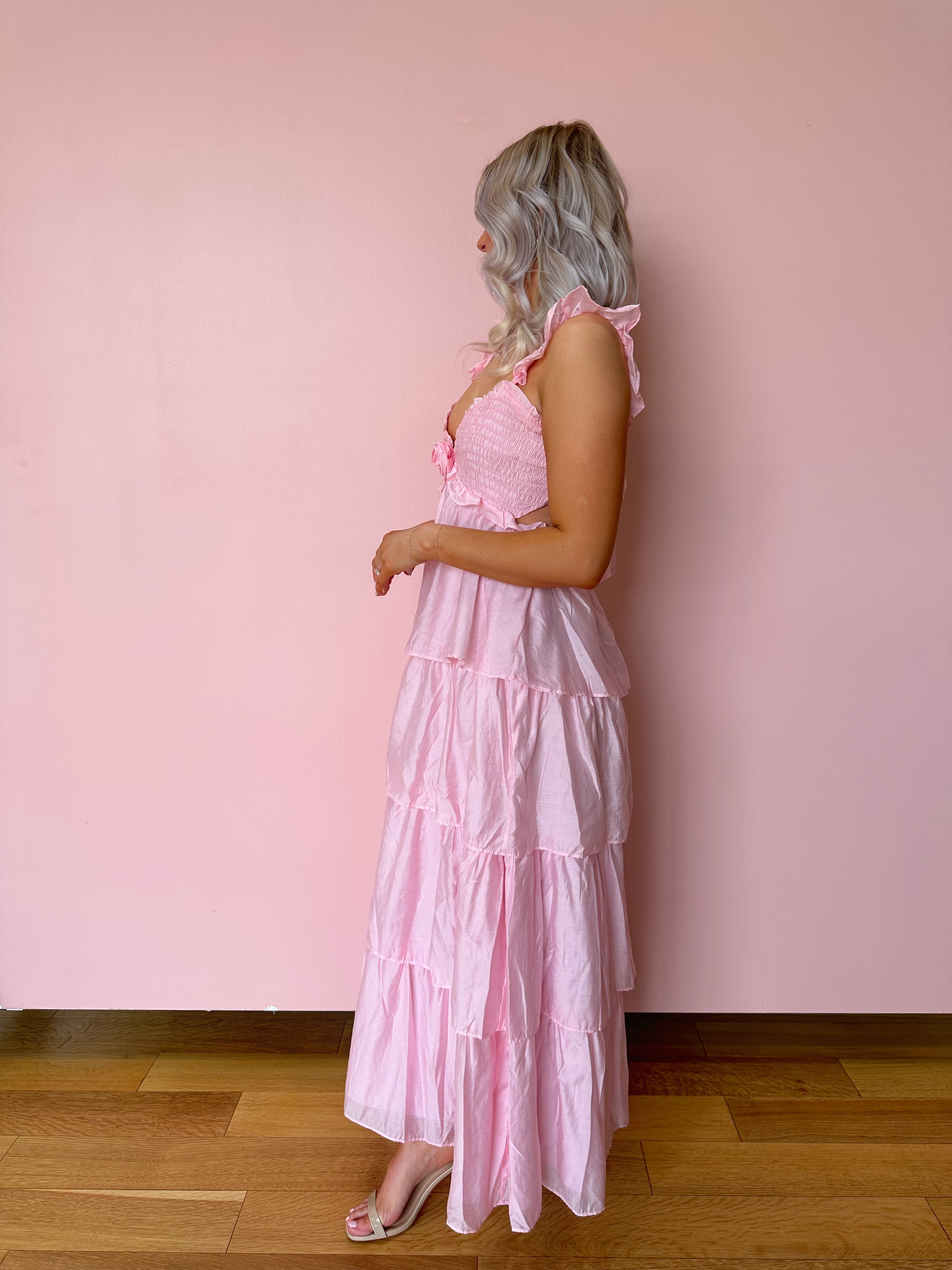 Aurora Tiered Maxi Dress- Pink