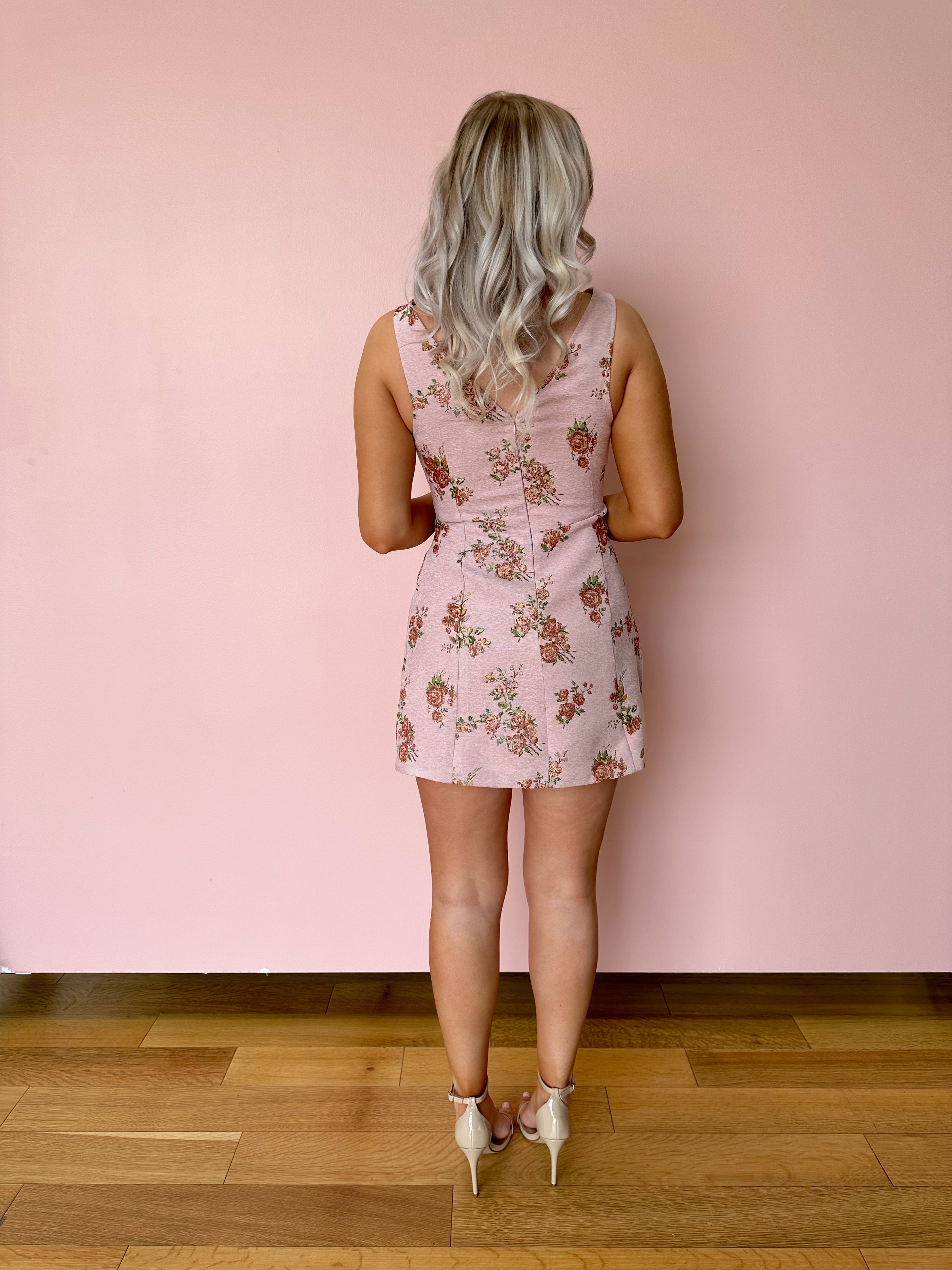 Rosalie Pink Floral Mini Dress