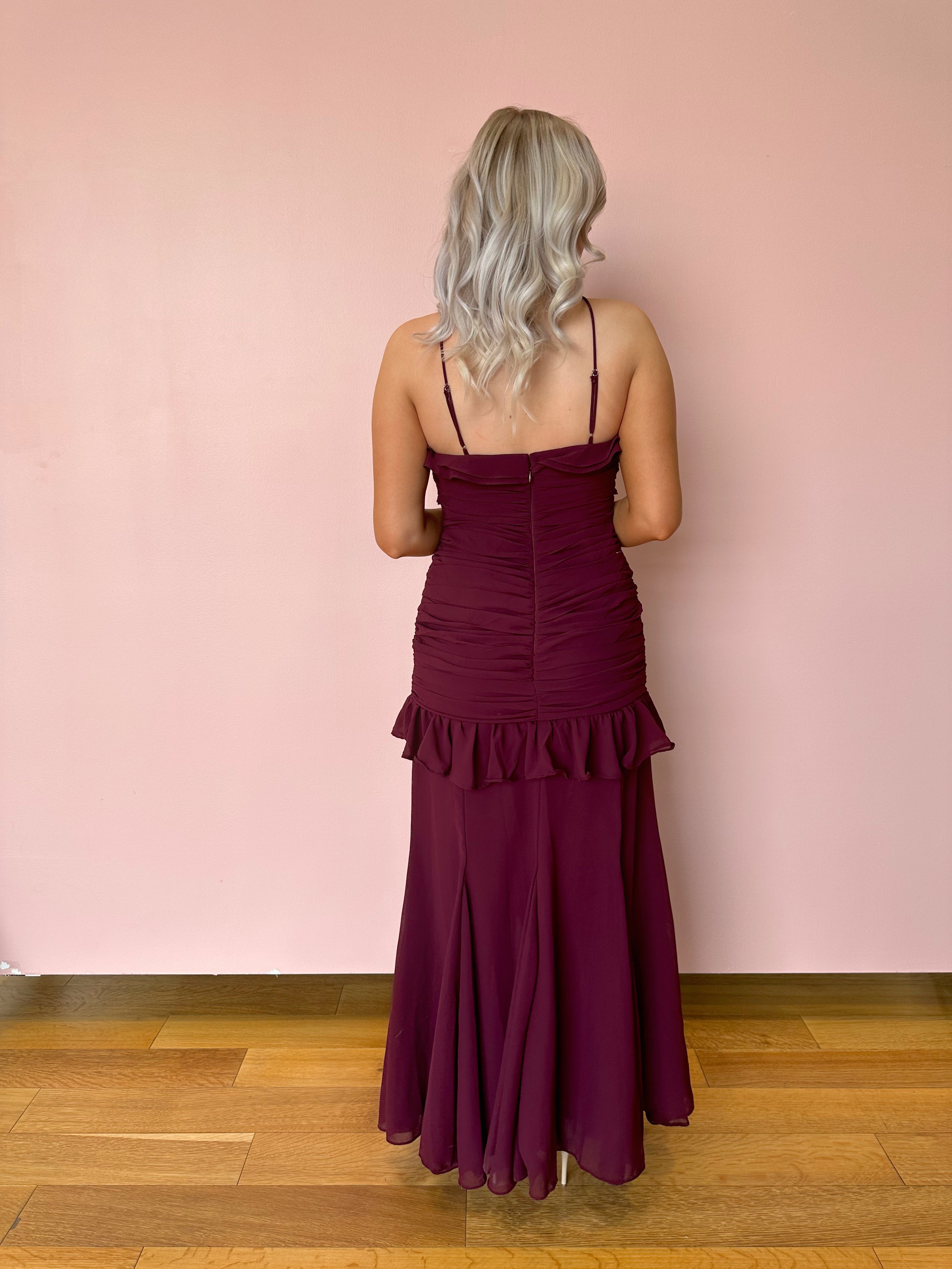 Valeria Ruffled Halter Maxi Dress