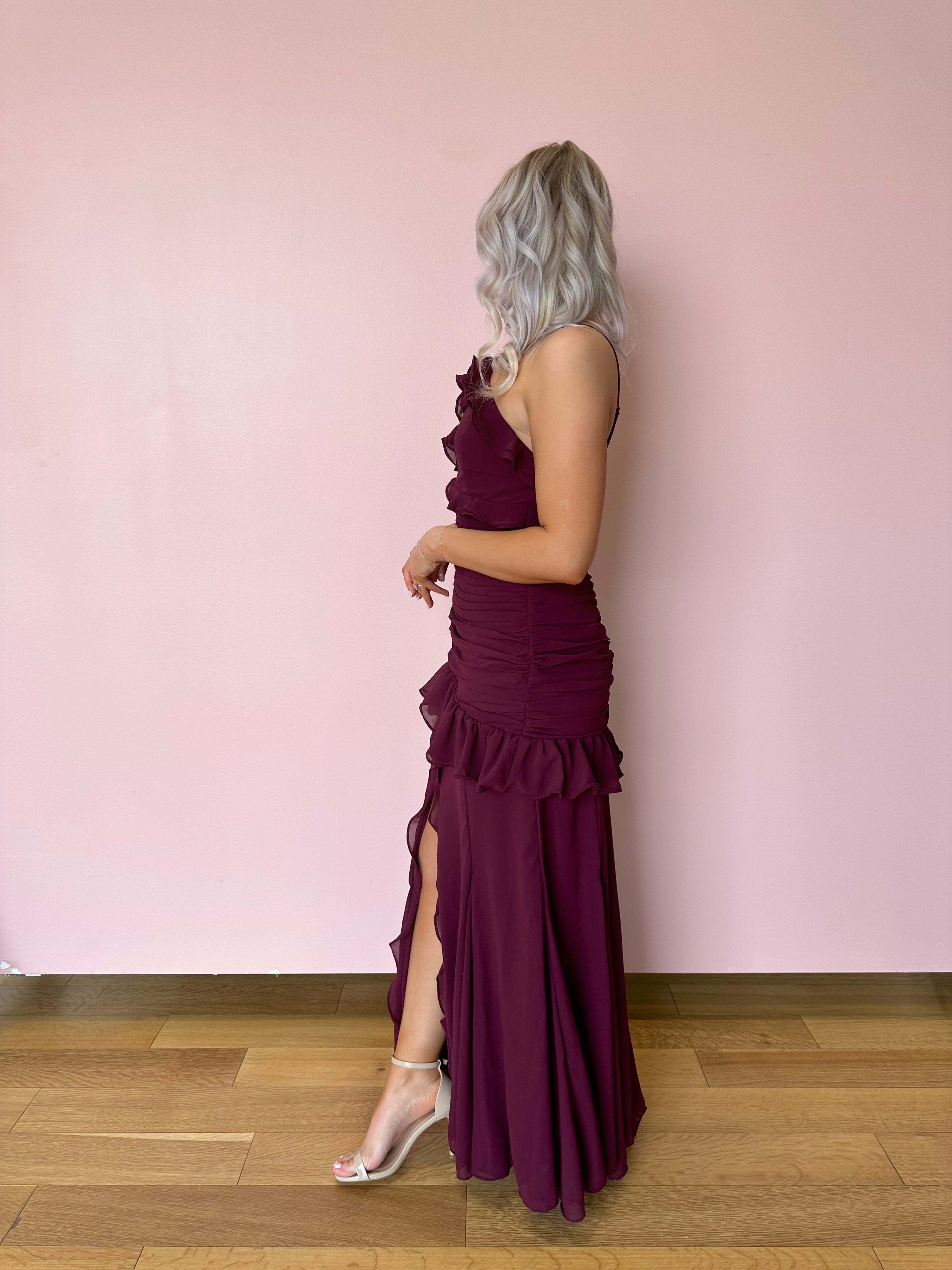 Valeria Ruffled Halter Maxi Dress