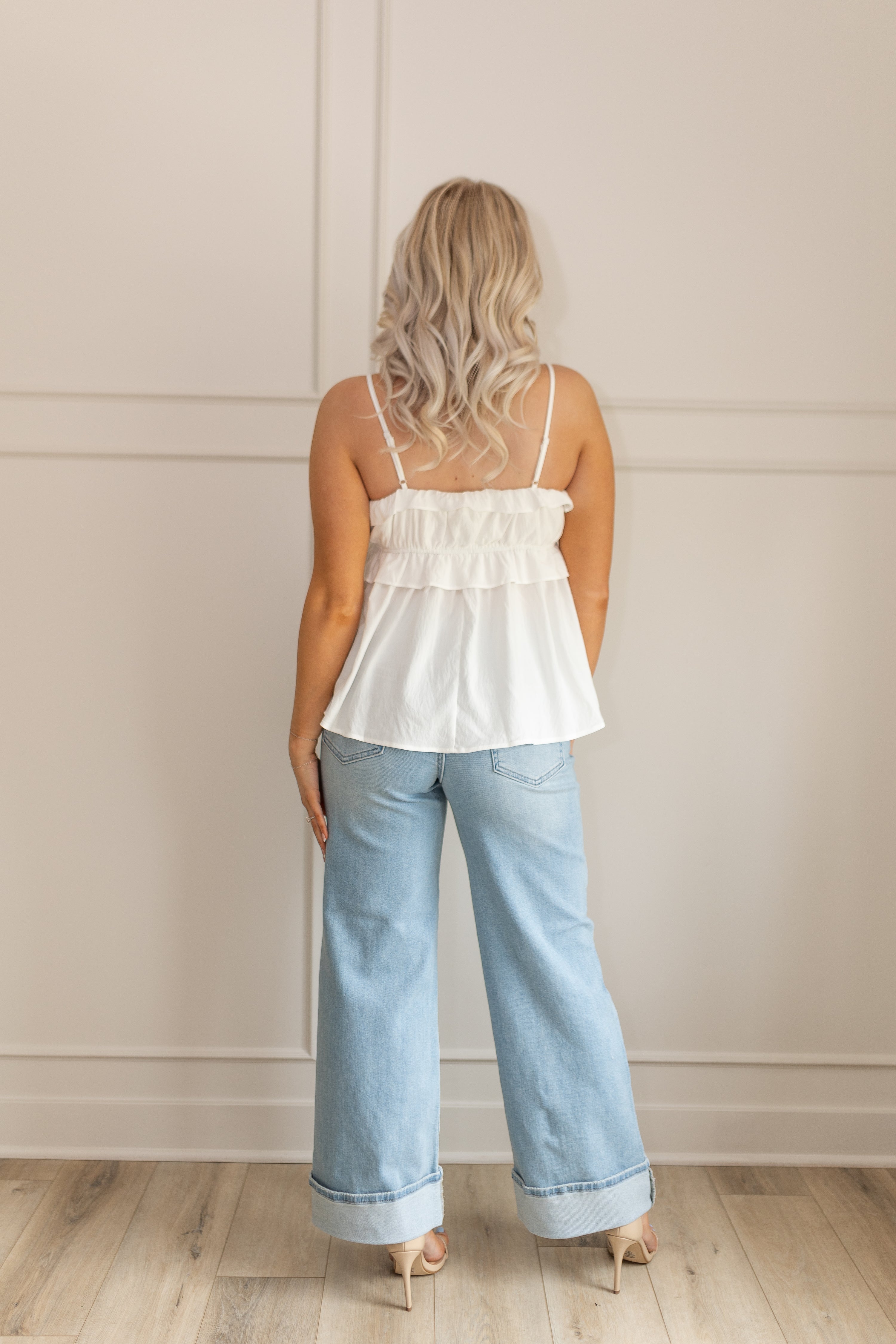 Sayla White Ruffle Babydoll Top