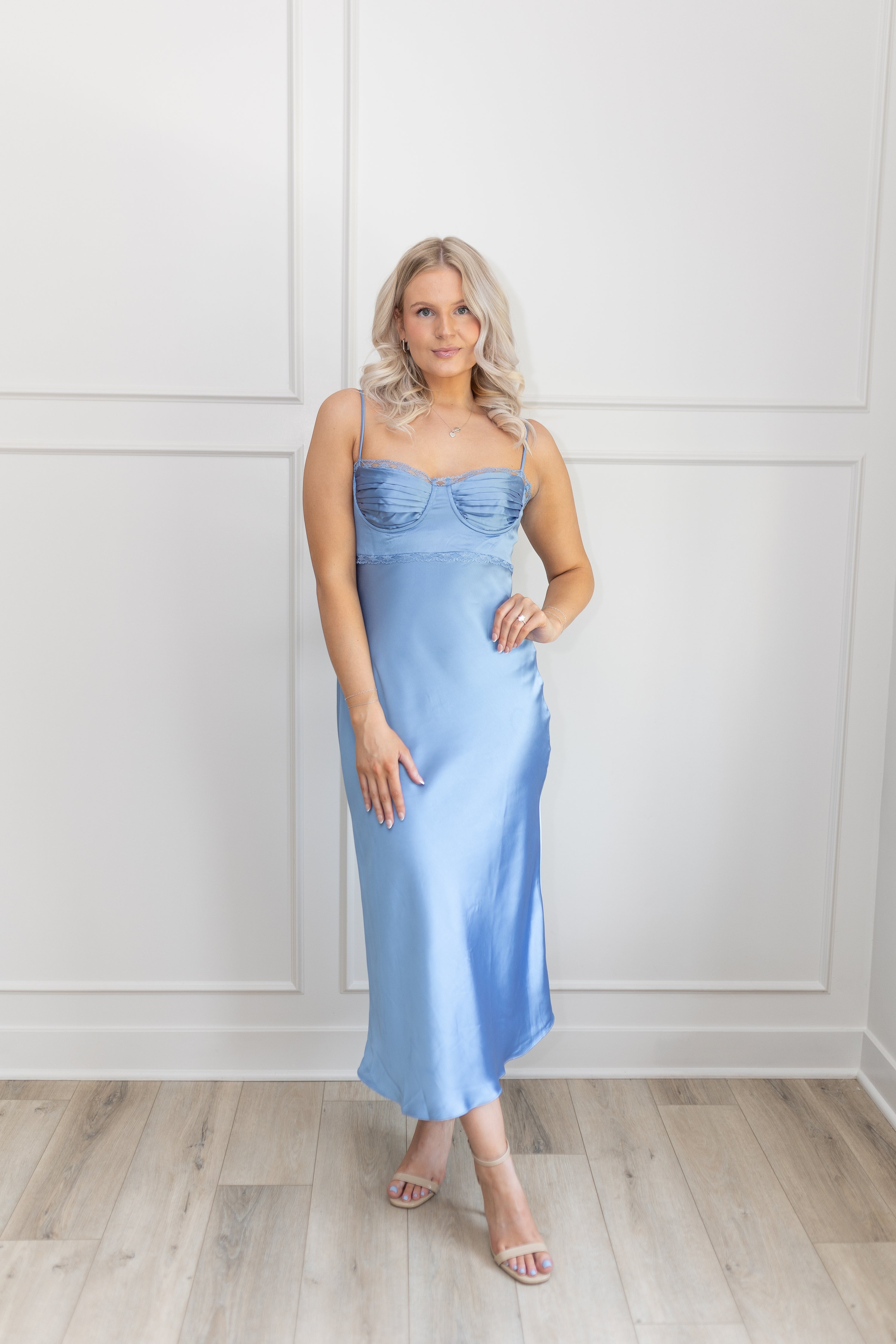 Ella Satin Midi Dress