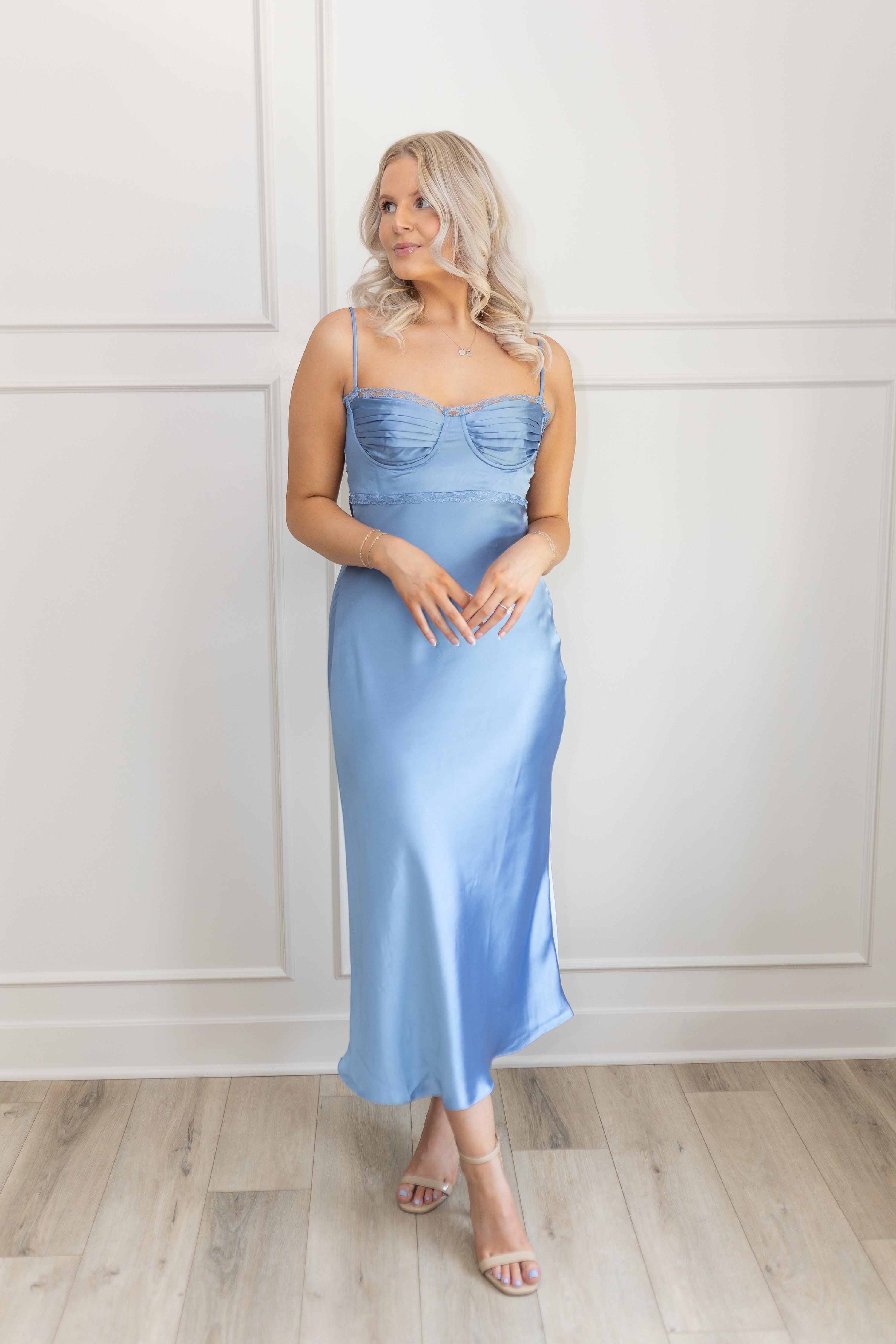 Ella Satin Midi Dress