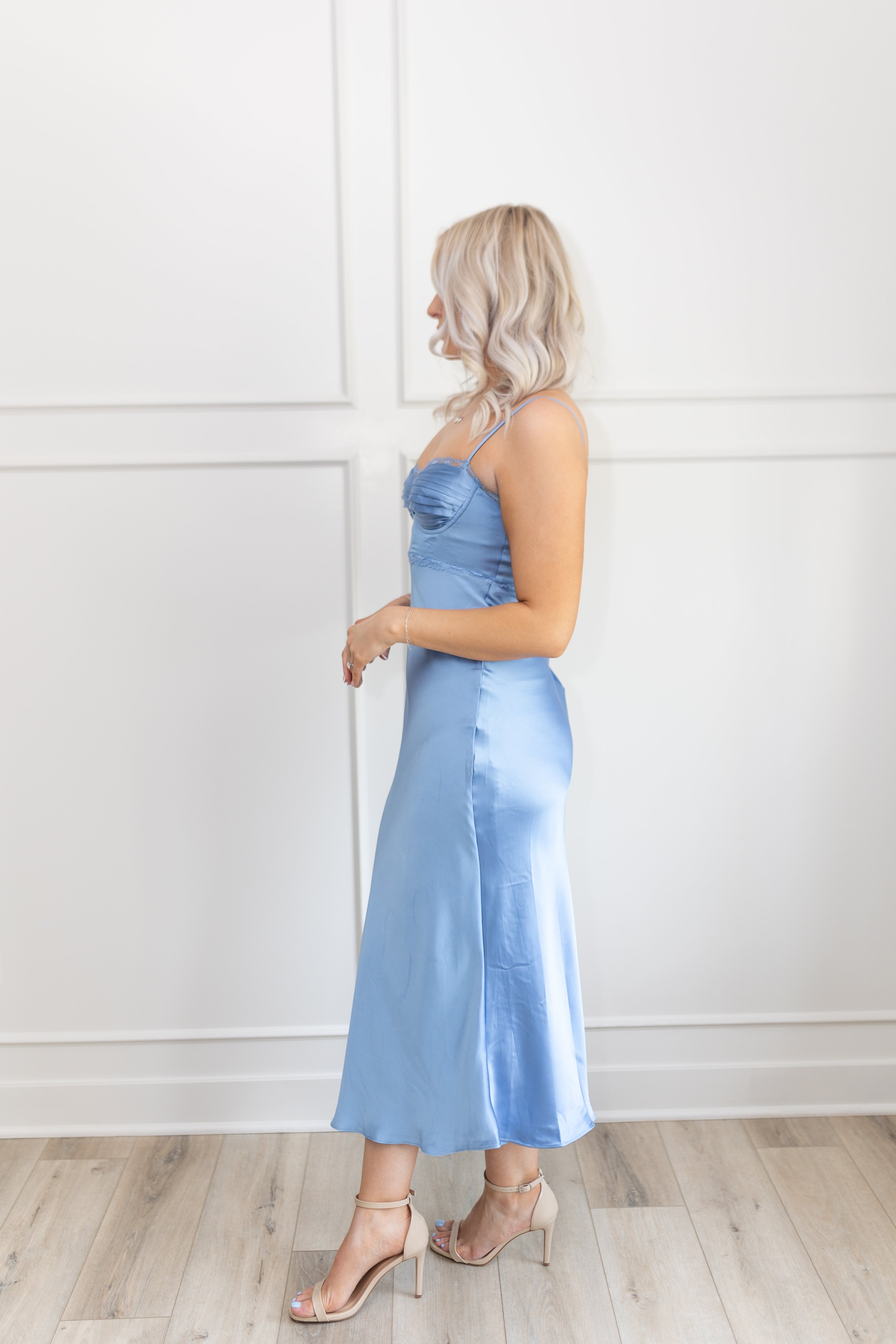 Ella Satin Midi Dress