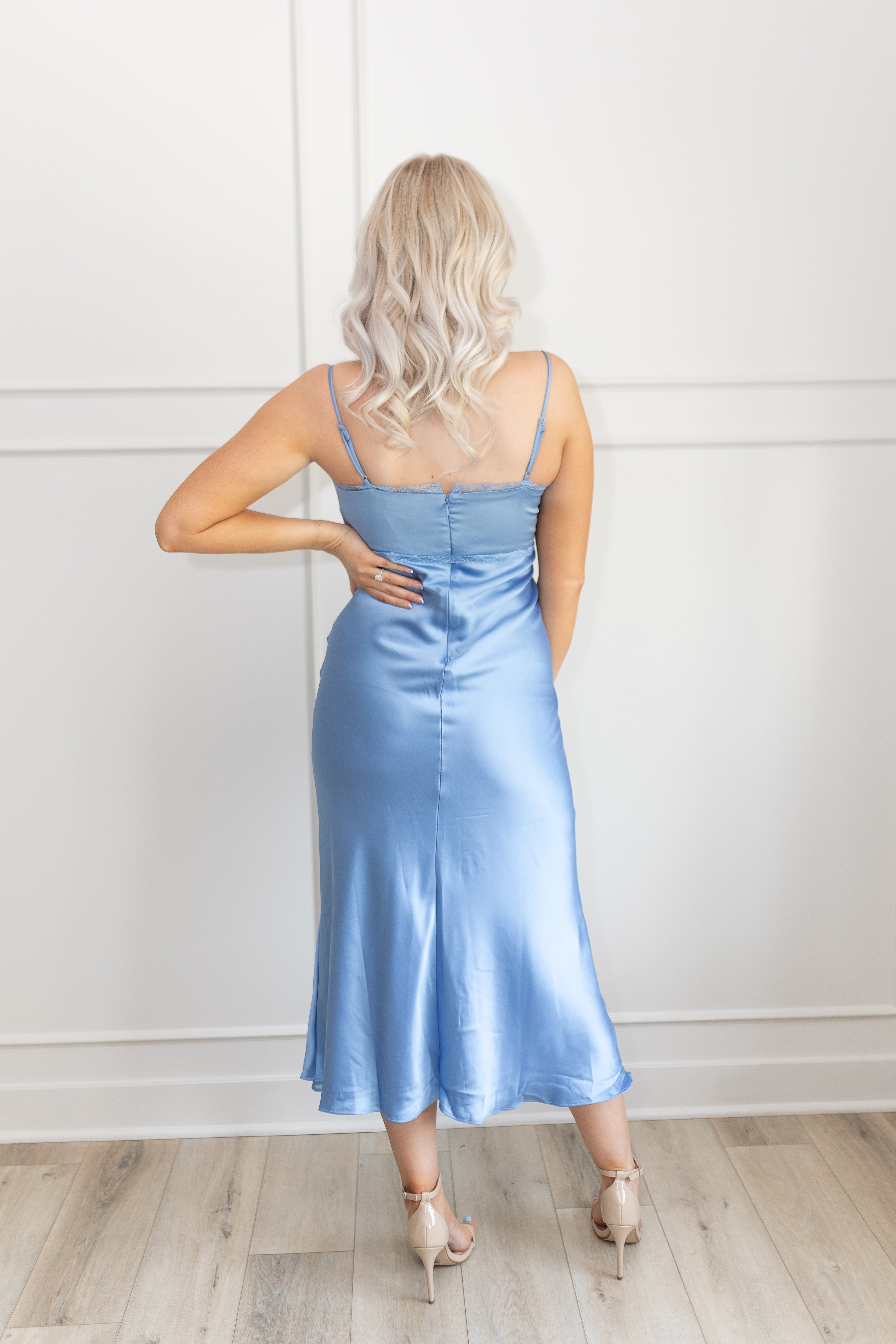 Ella Satin Midi Dress