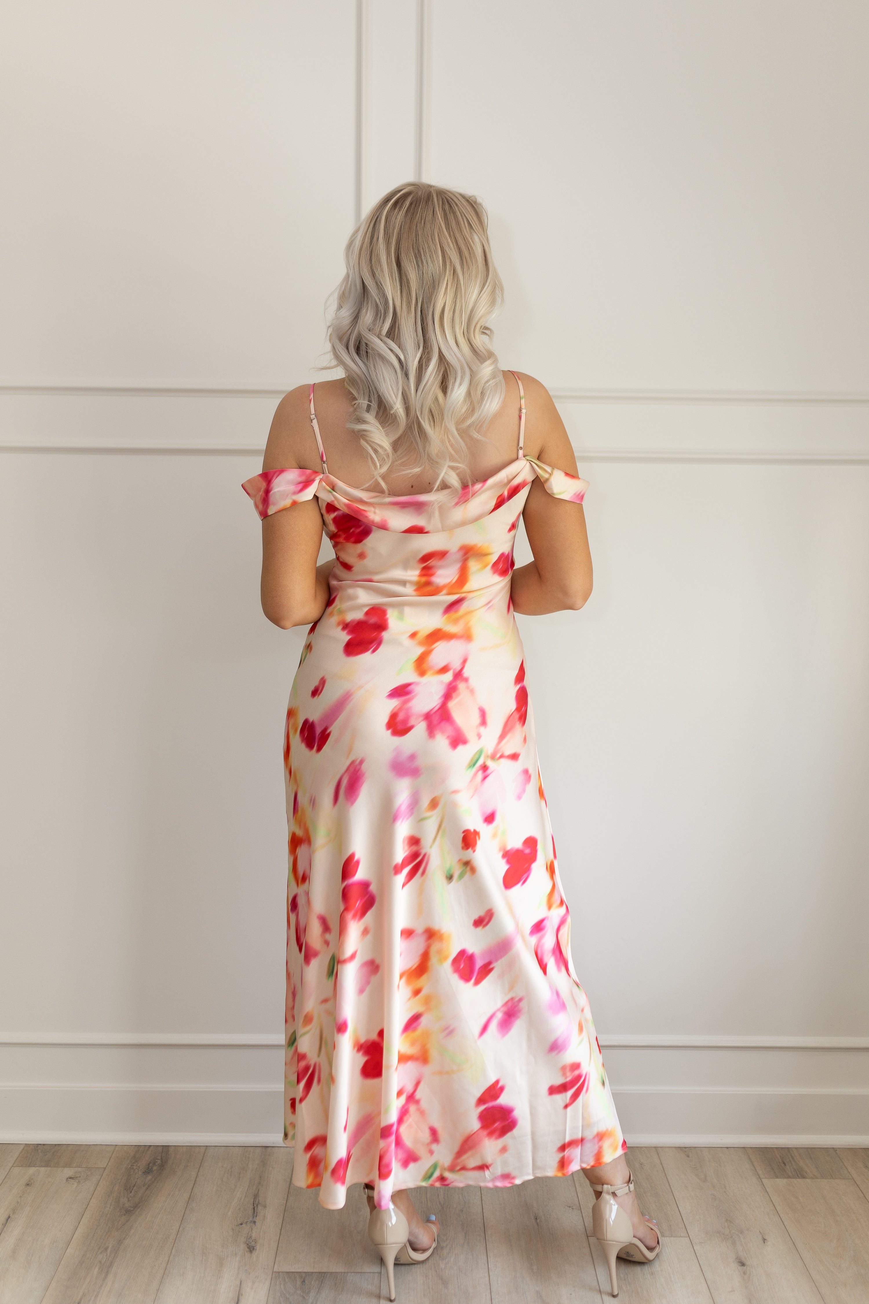 Cora Floral Off The Shoulder Midi Dress