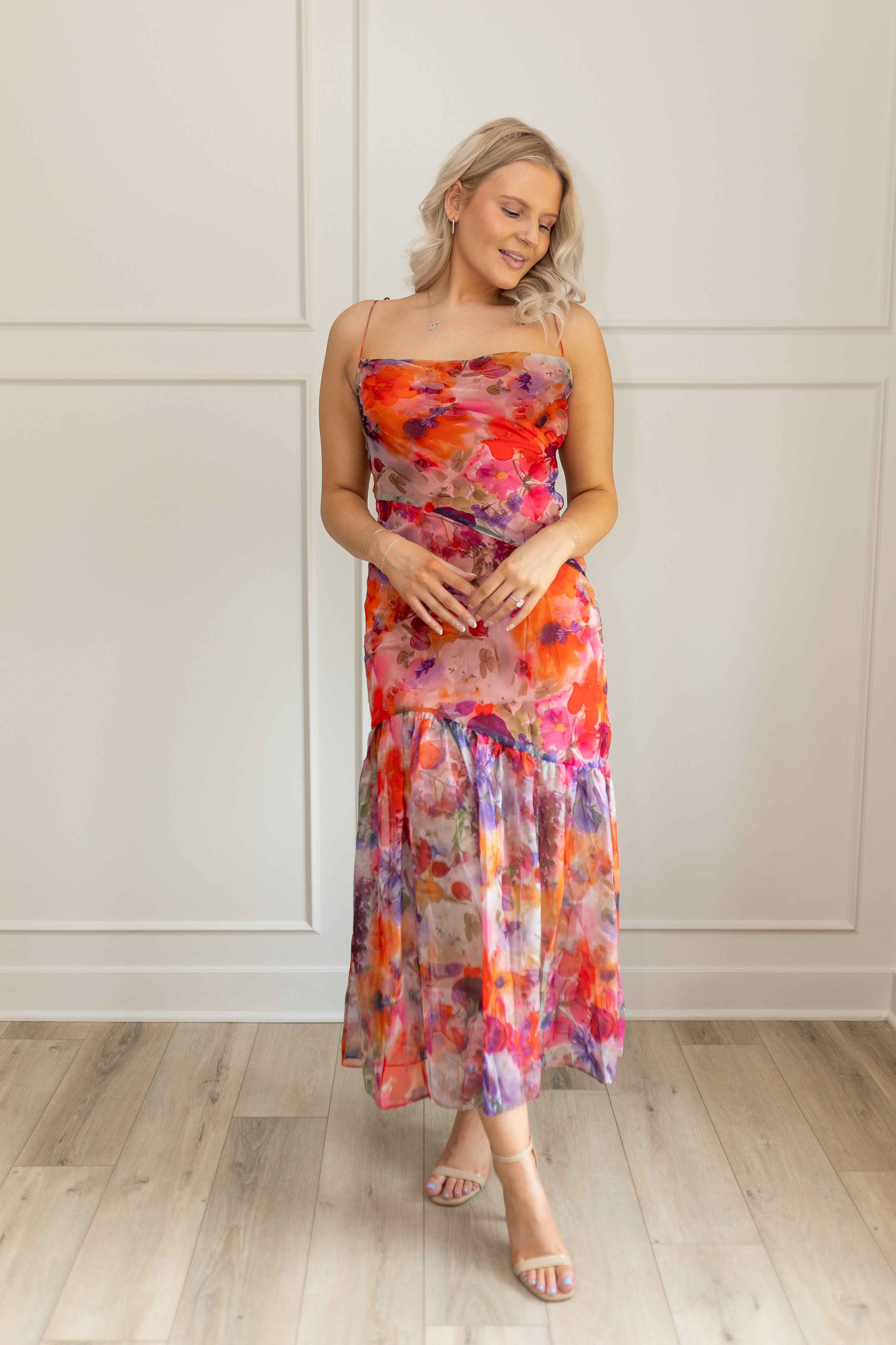 Stasi Colorful Floral Midi Dress