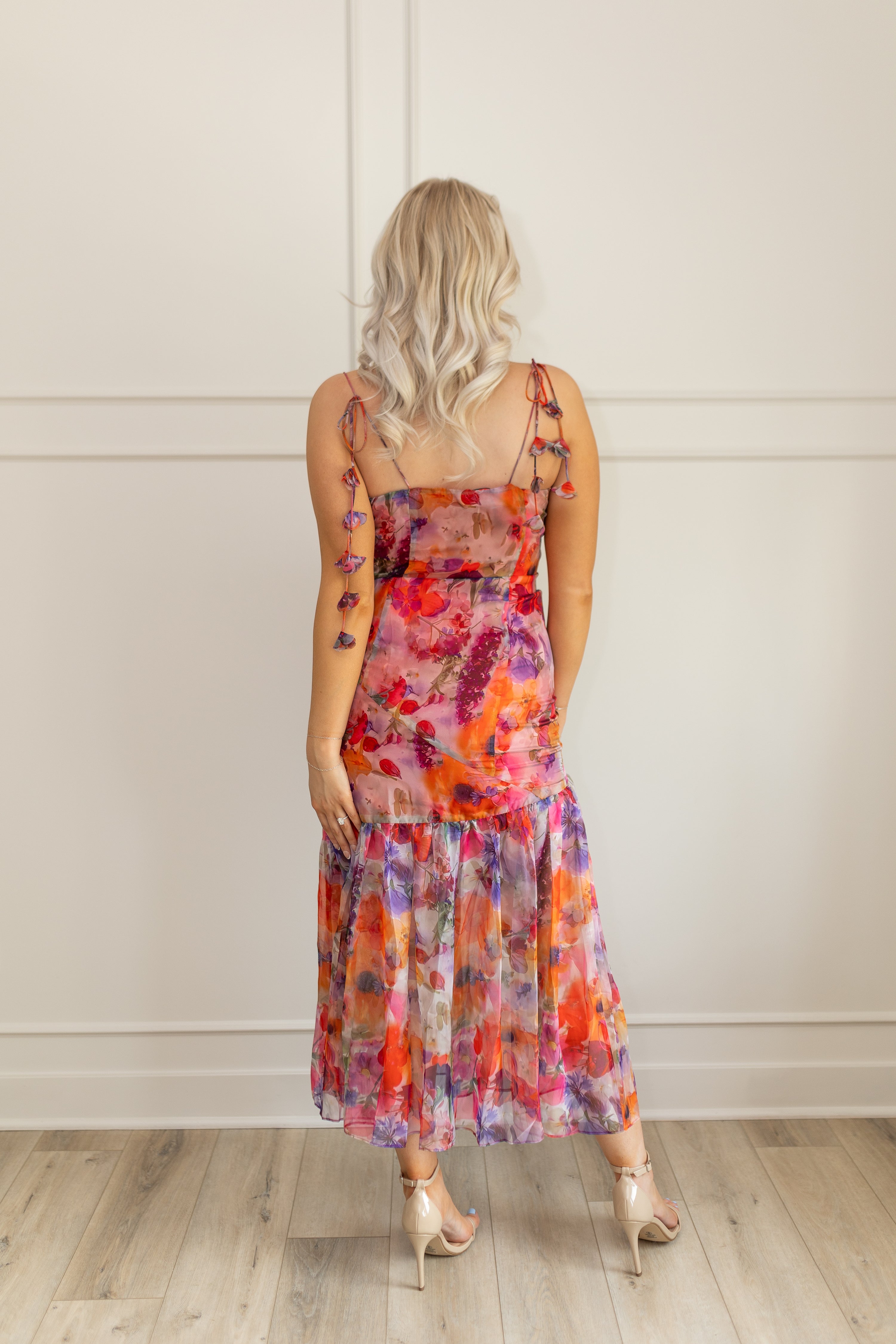 Stasi Colorful Floral Midi Dress