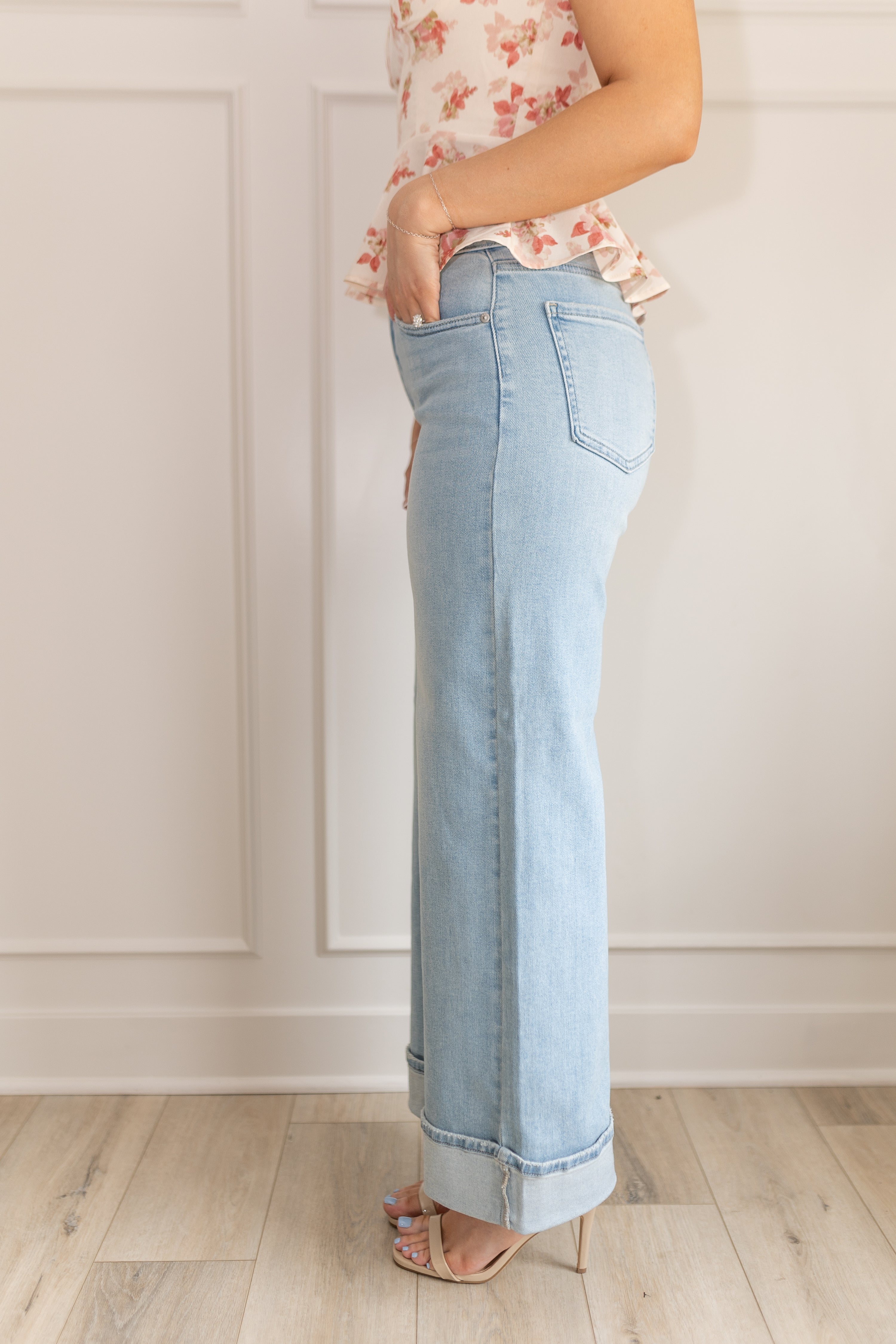 Emma Light Wash Wide-Leg Denim Jean