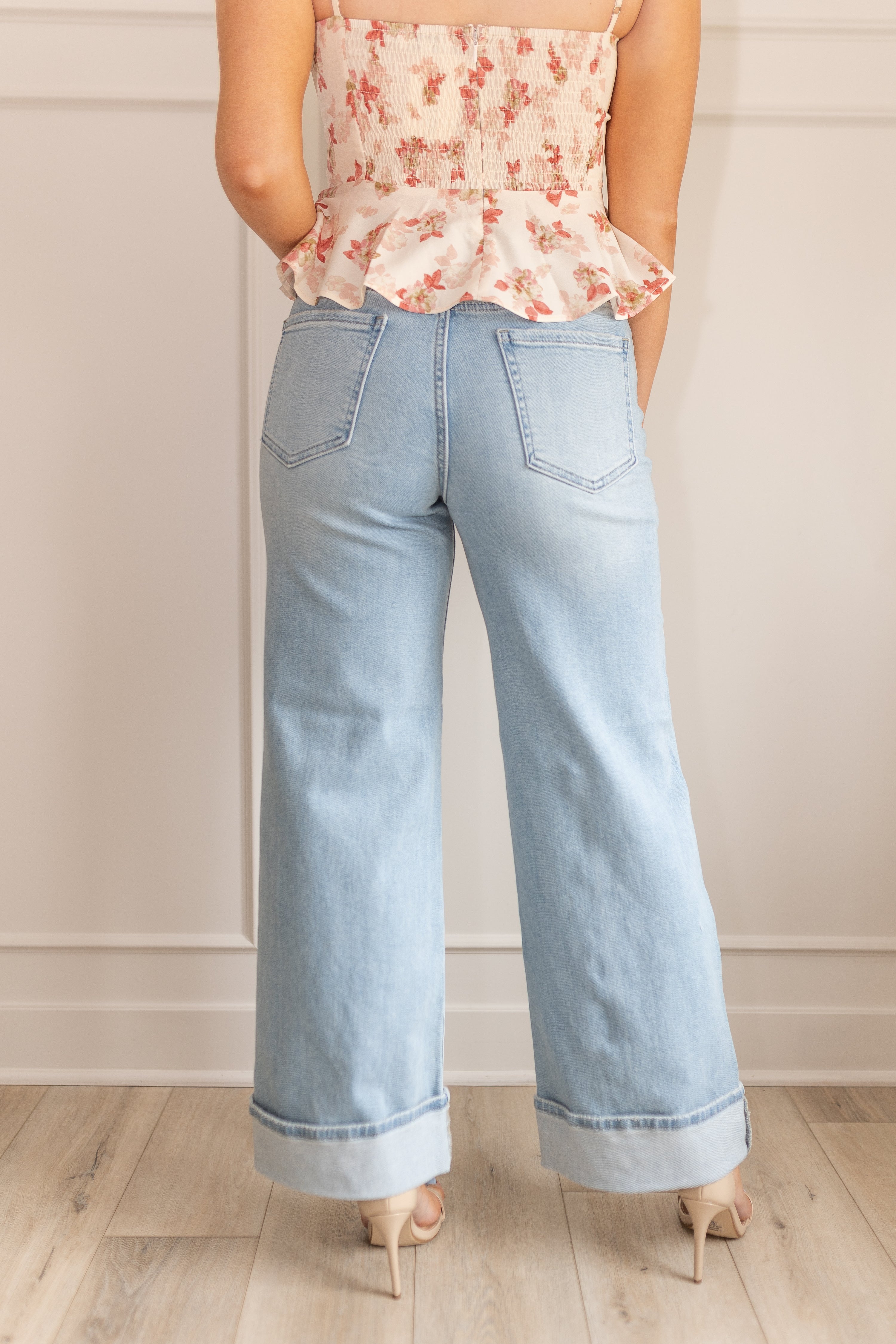 Emma Light Wash Wide-Leg Denim Jean