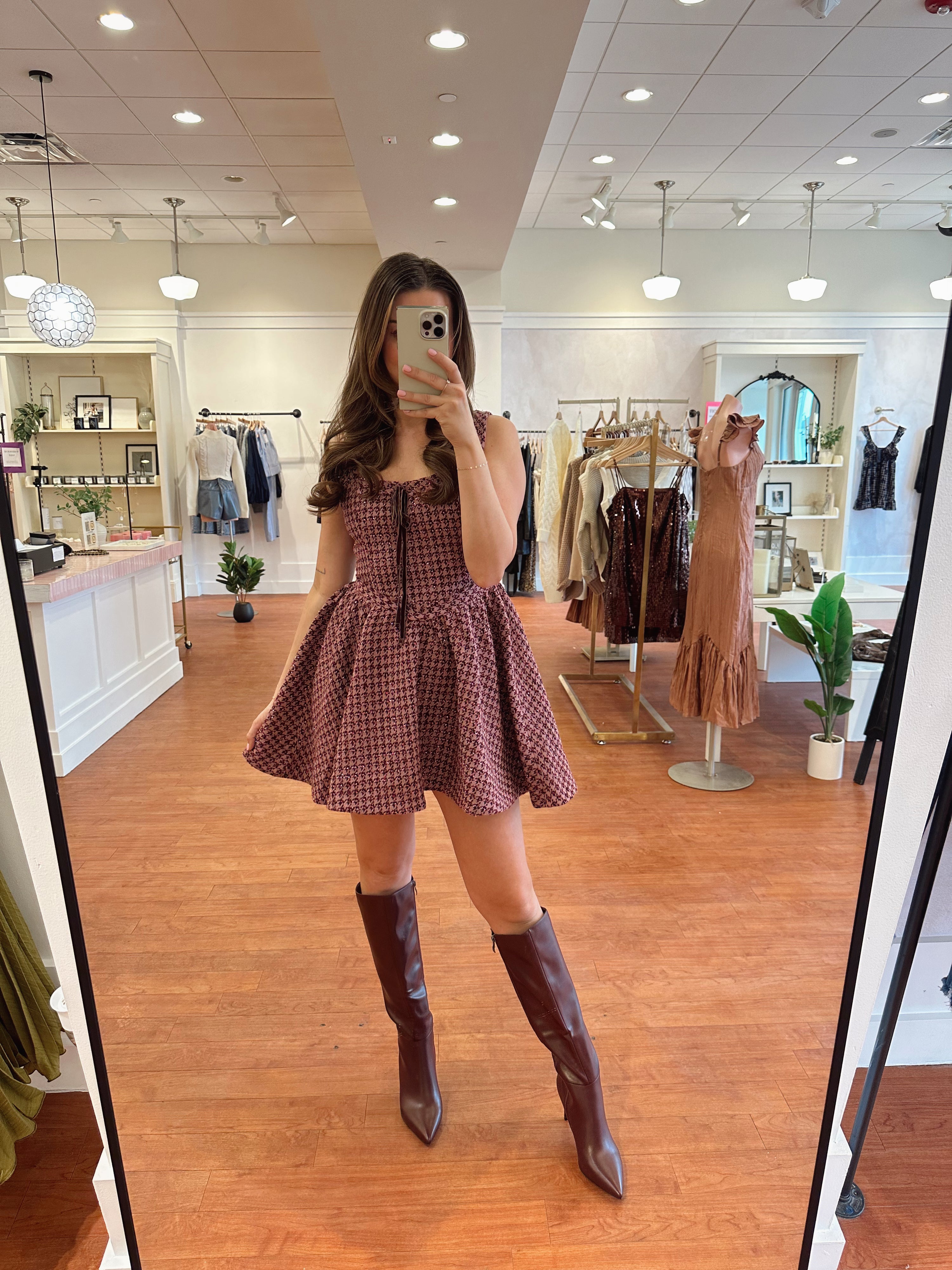 Nina Mini Dress- Mauve