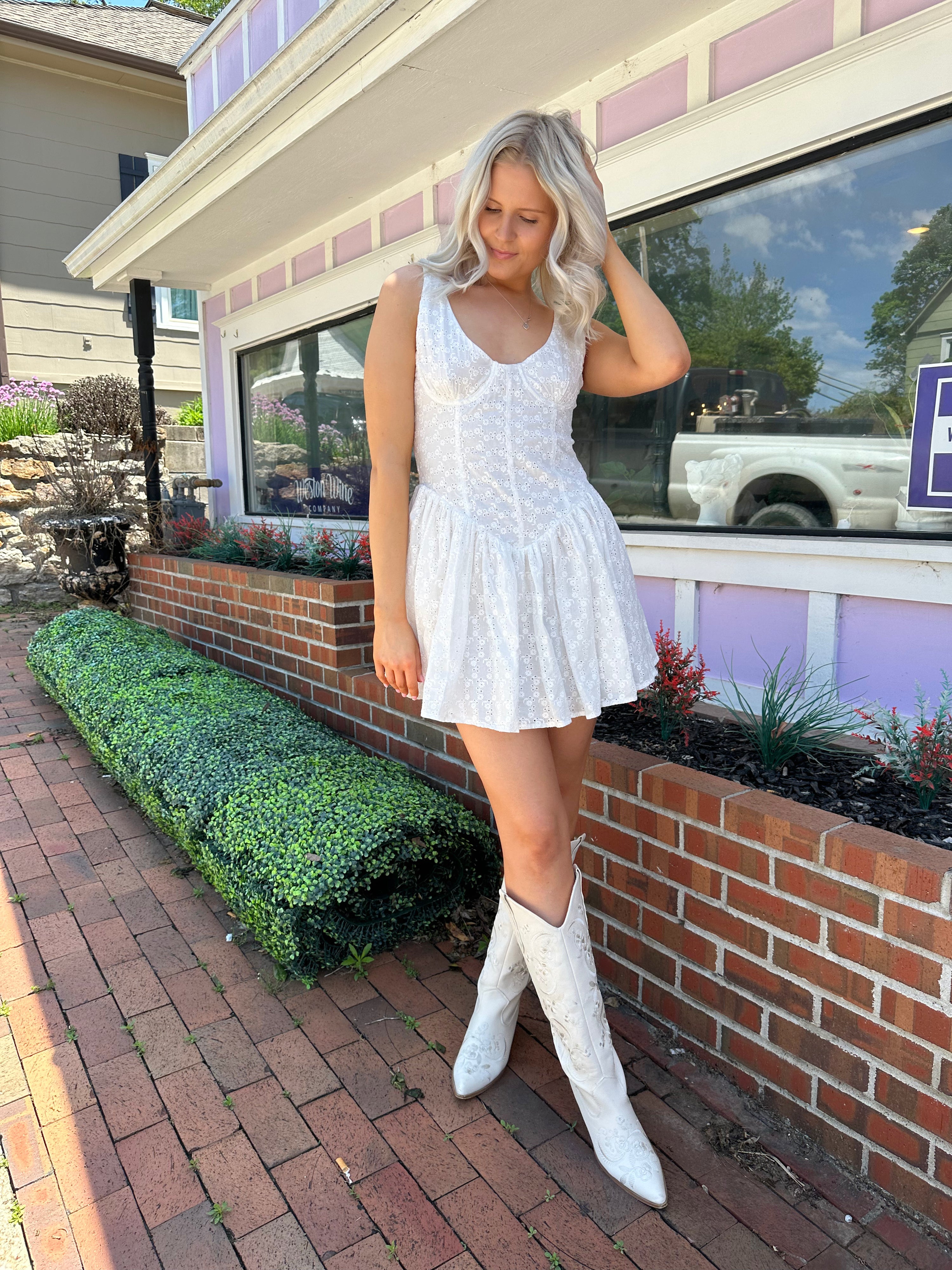 Gia Mini Dress- White
