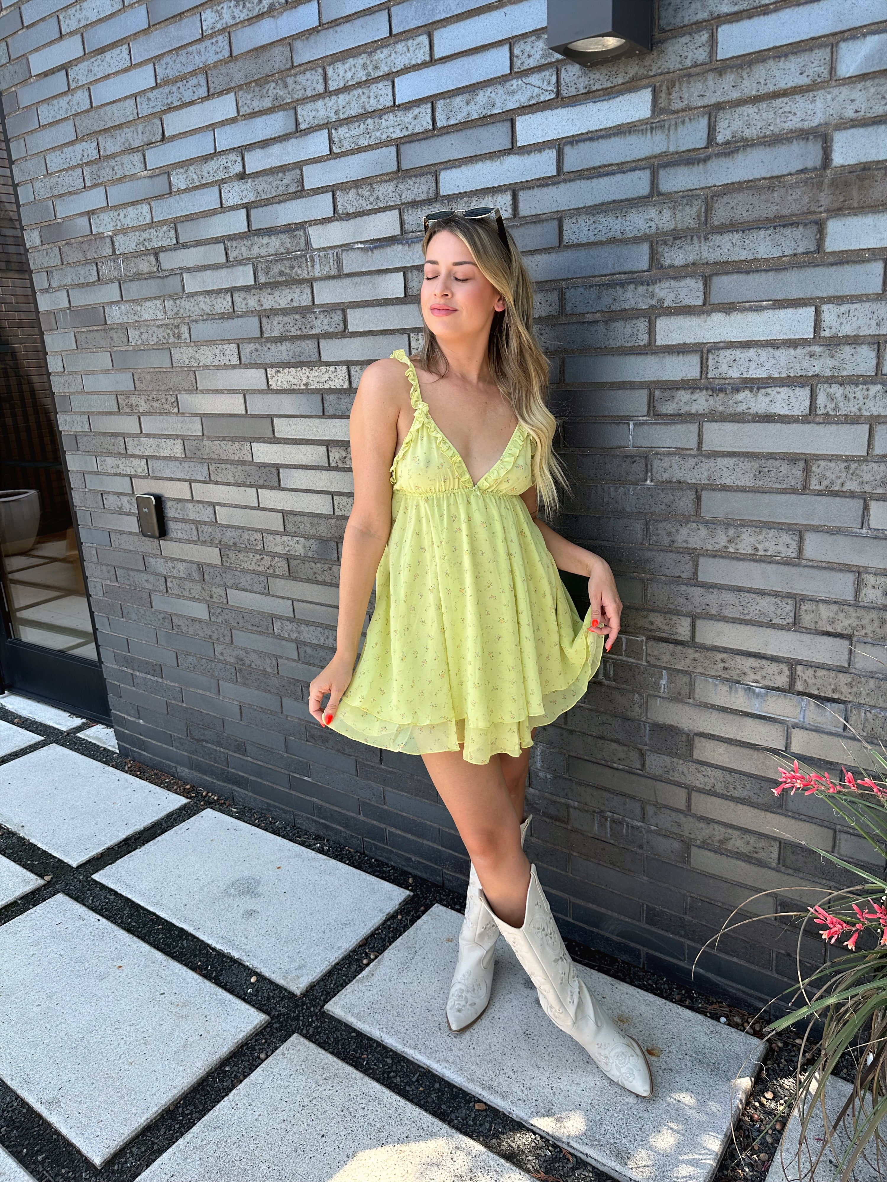 Haven Mini Dress- Yellow