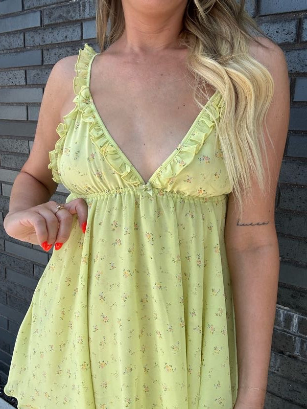 Haven Mini Dress- Yellow