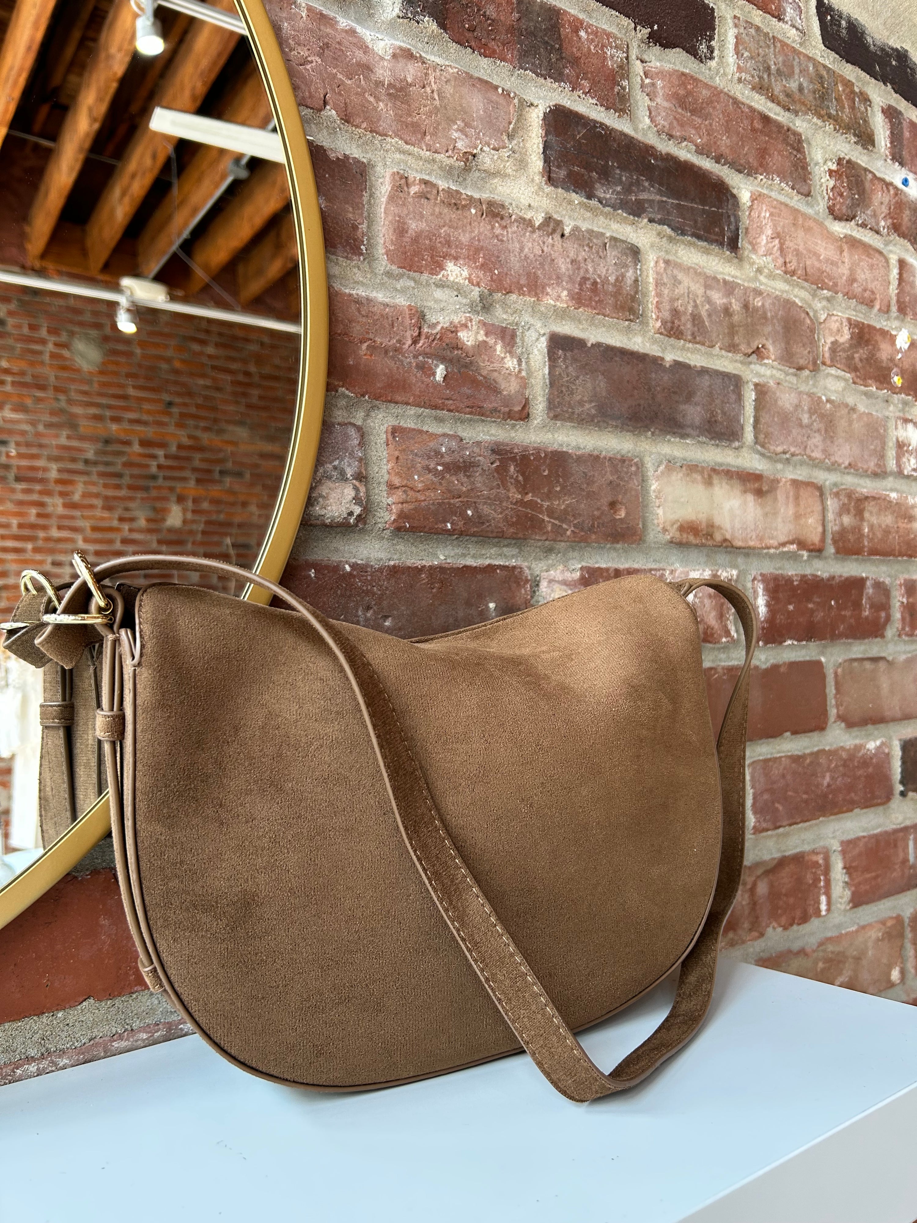 Stella Brown Suede Purse