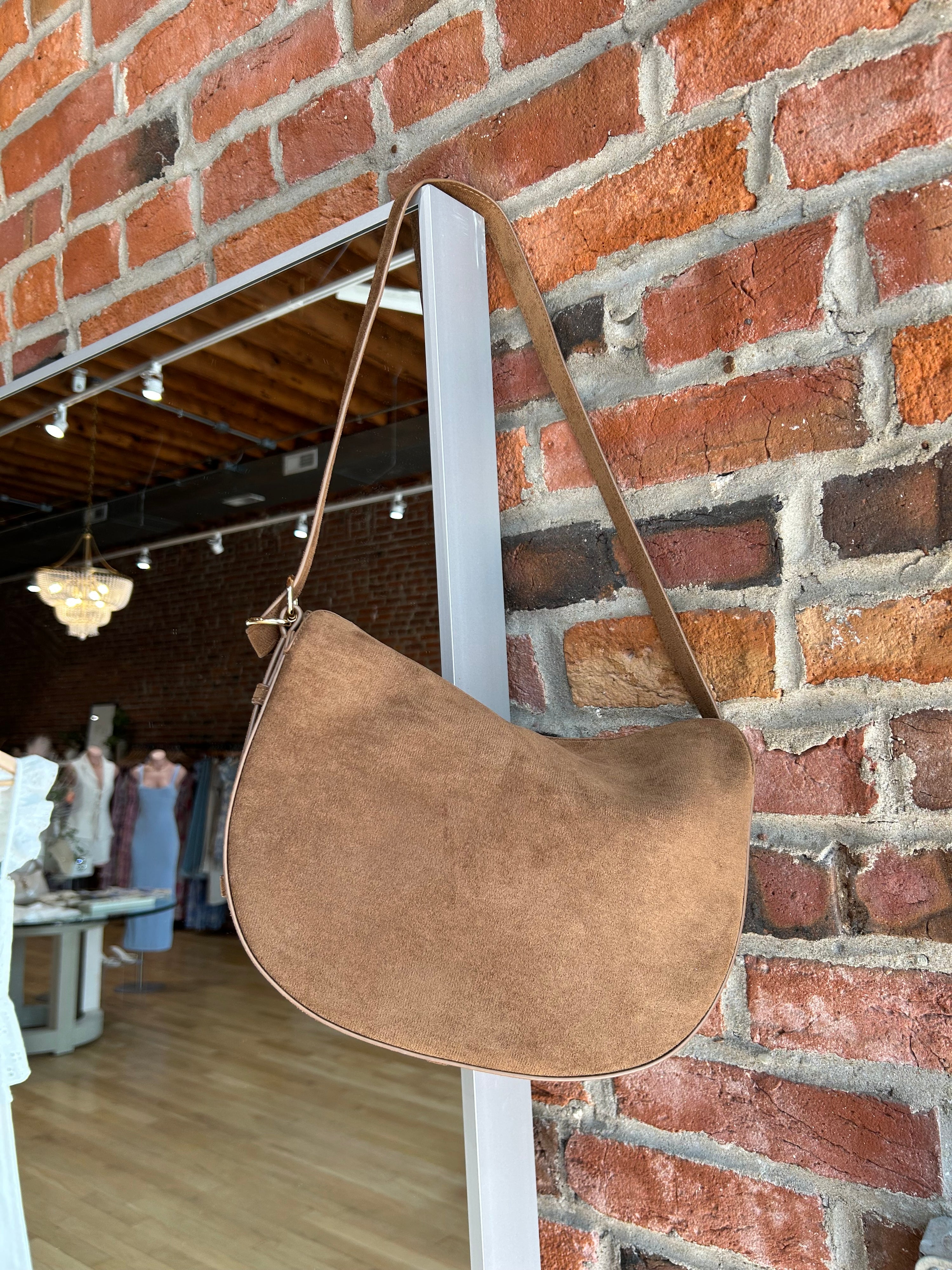Stella Brown Suede Purse