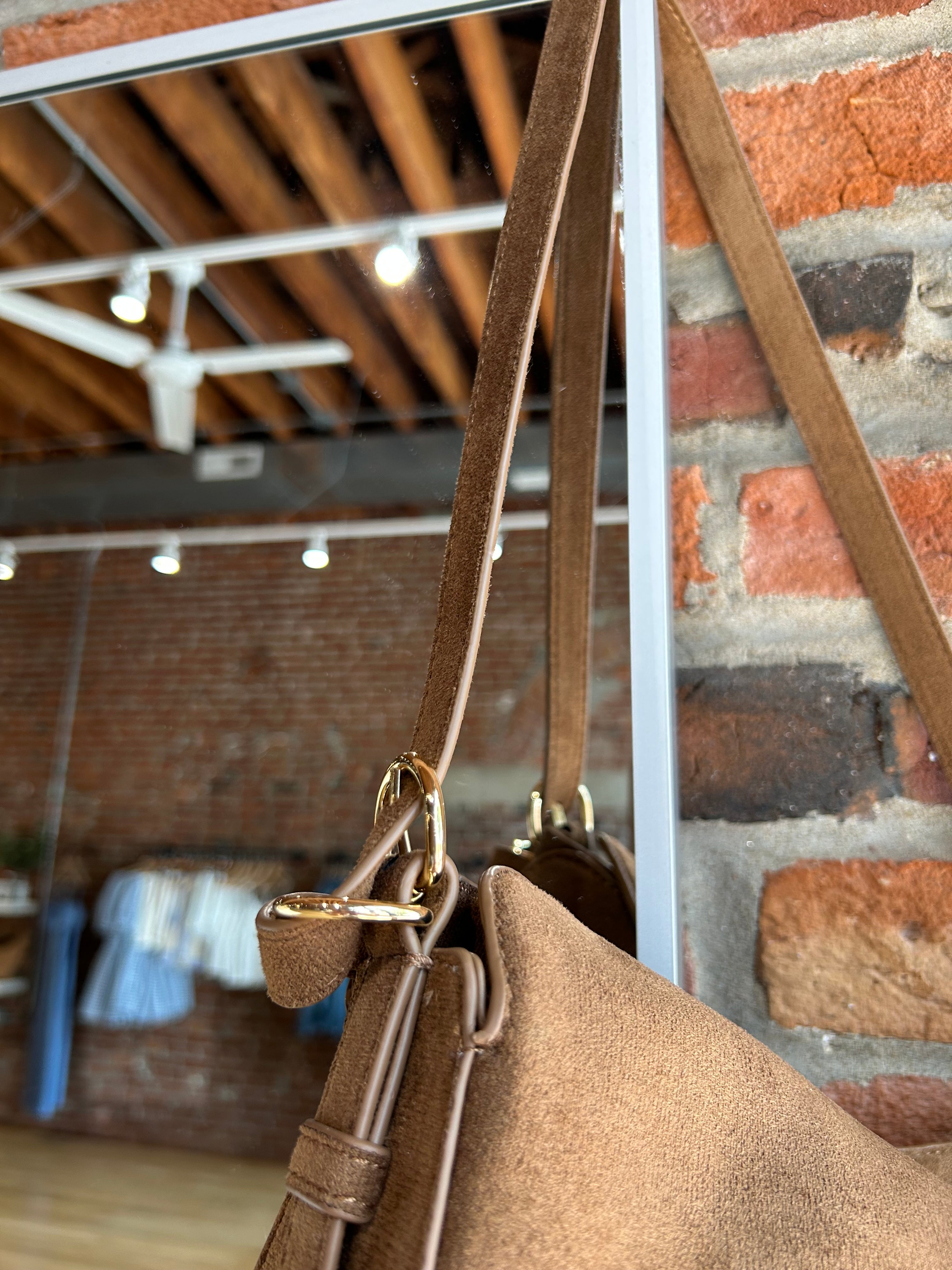 Stella Brown Suede Purse