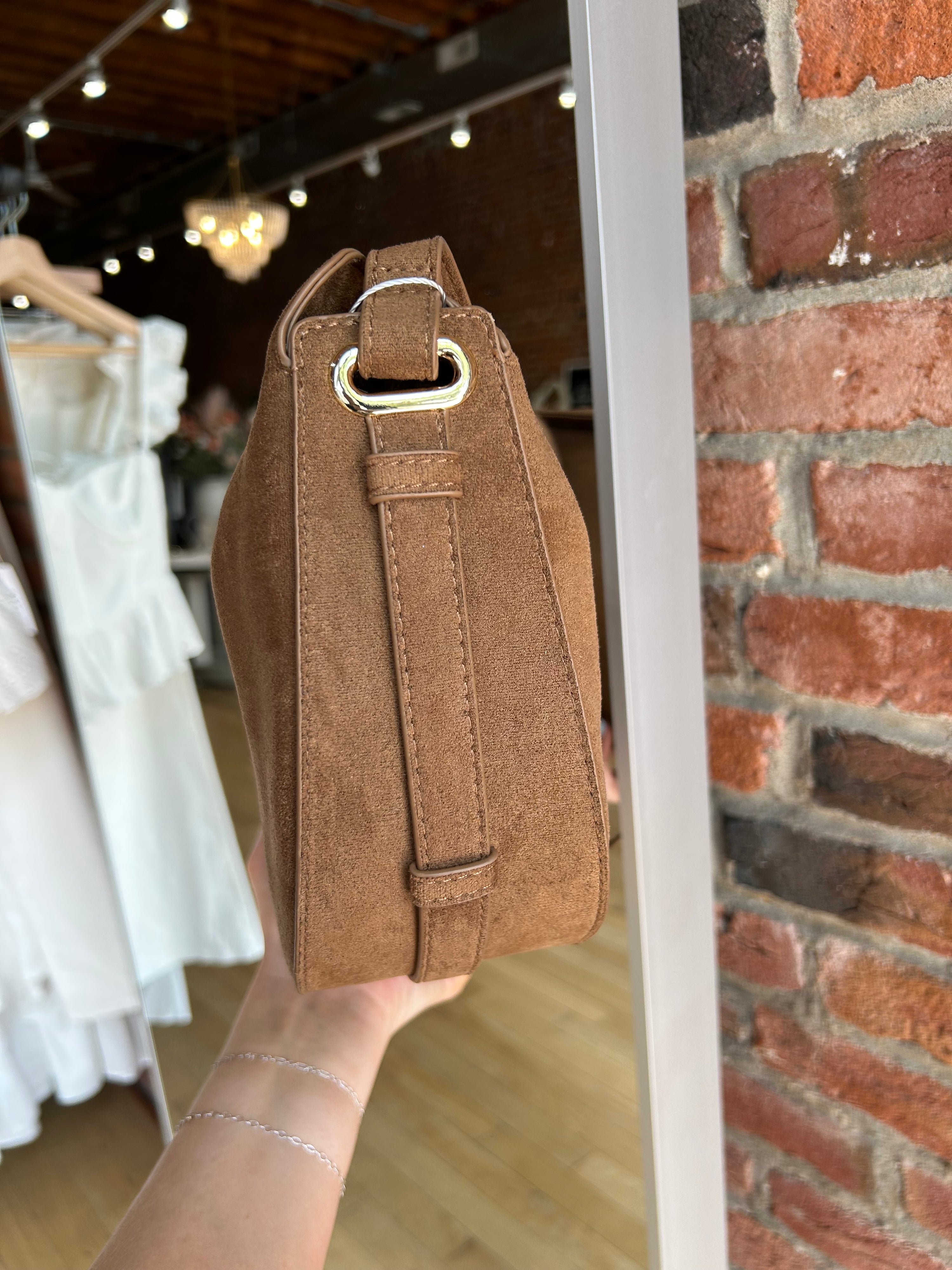 Stella Brown Suede Purse