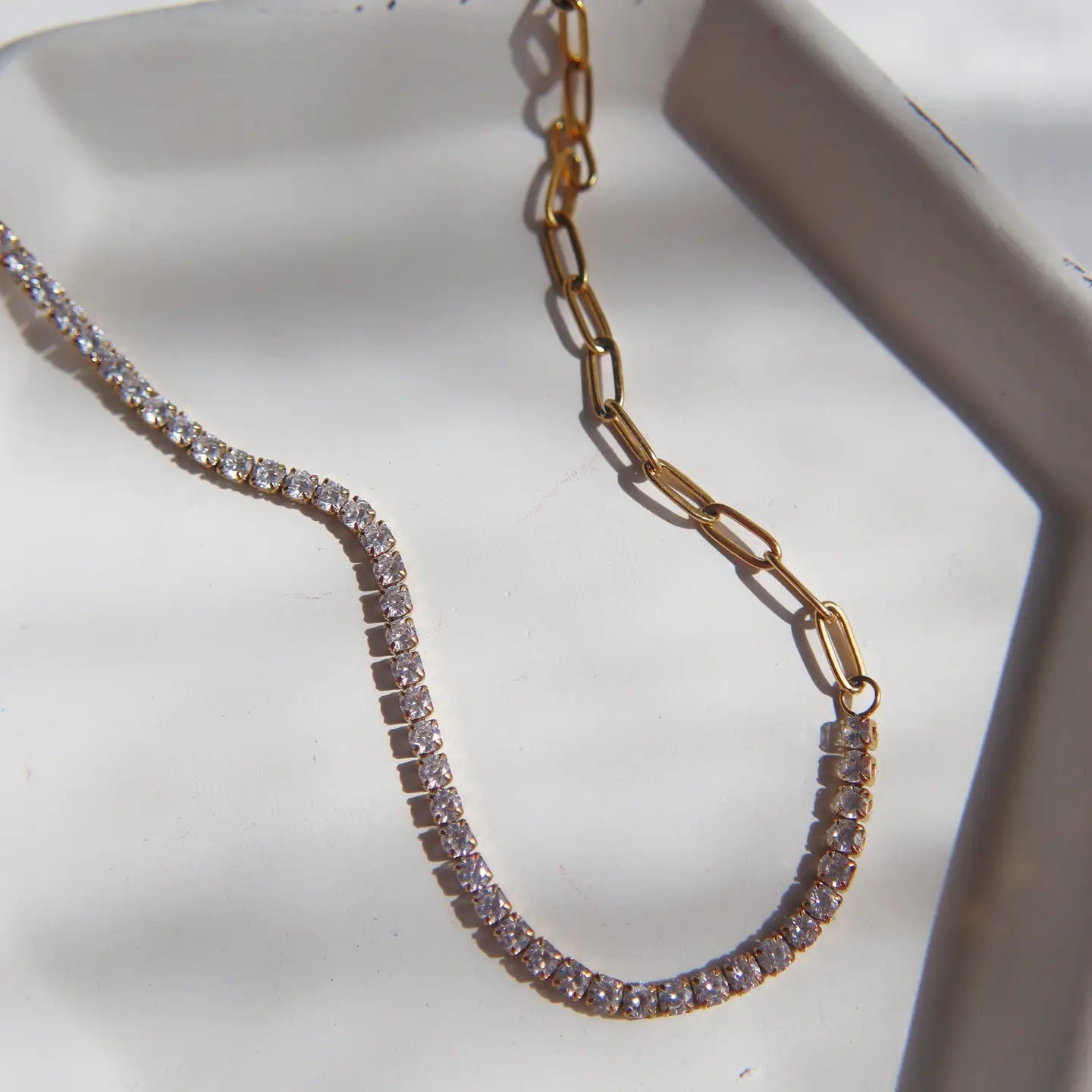 Celine CZ Paperclip Necklace
