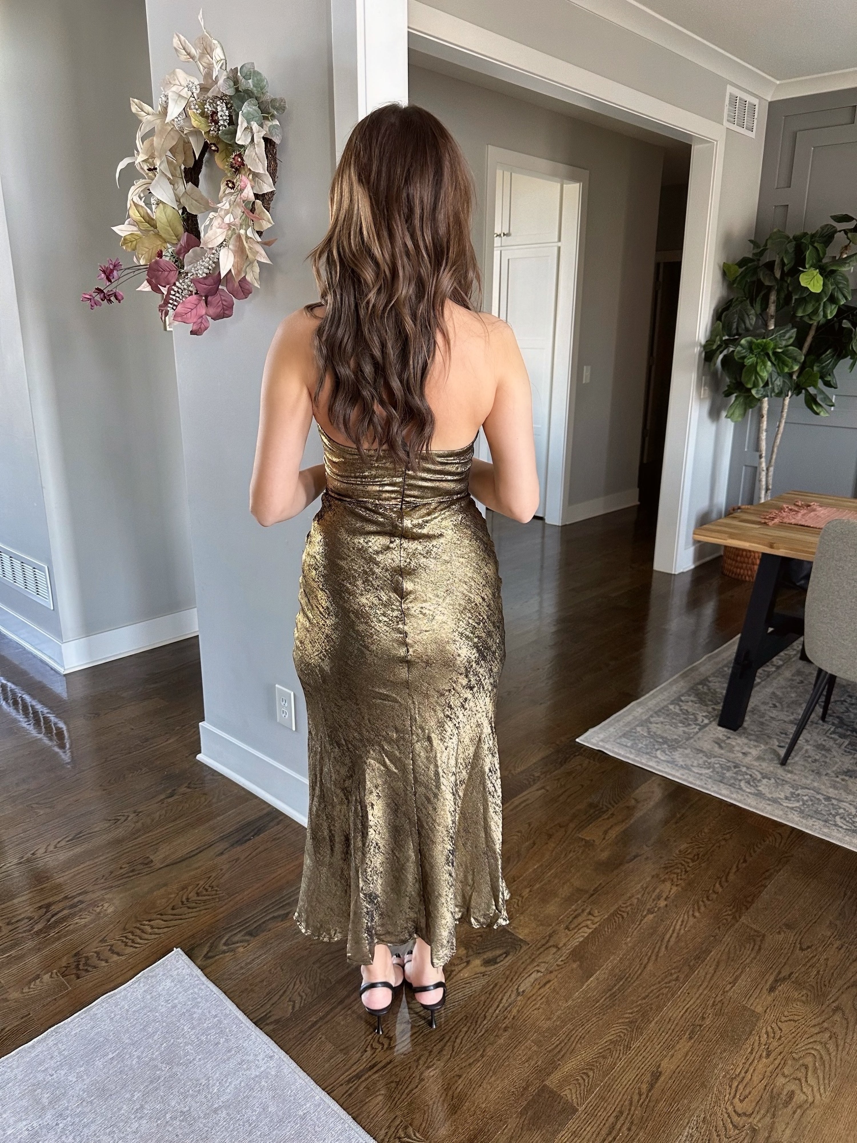 Gemma Midi Dress- Gold