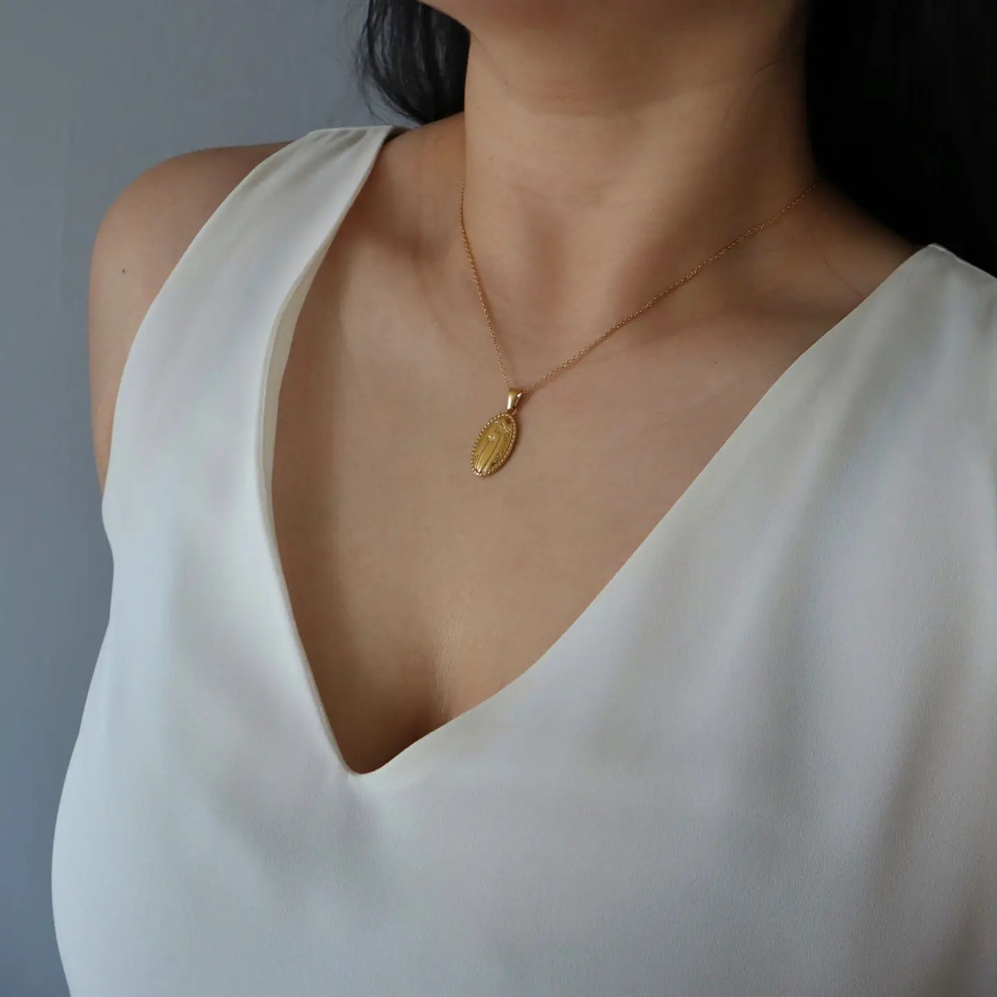 Palm Tree Pendant Gold Necklace