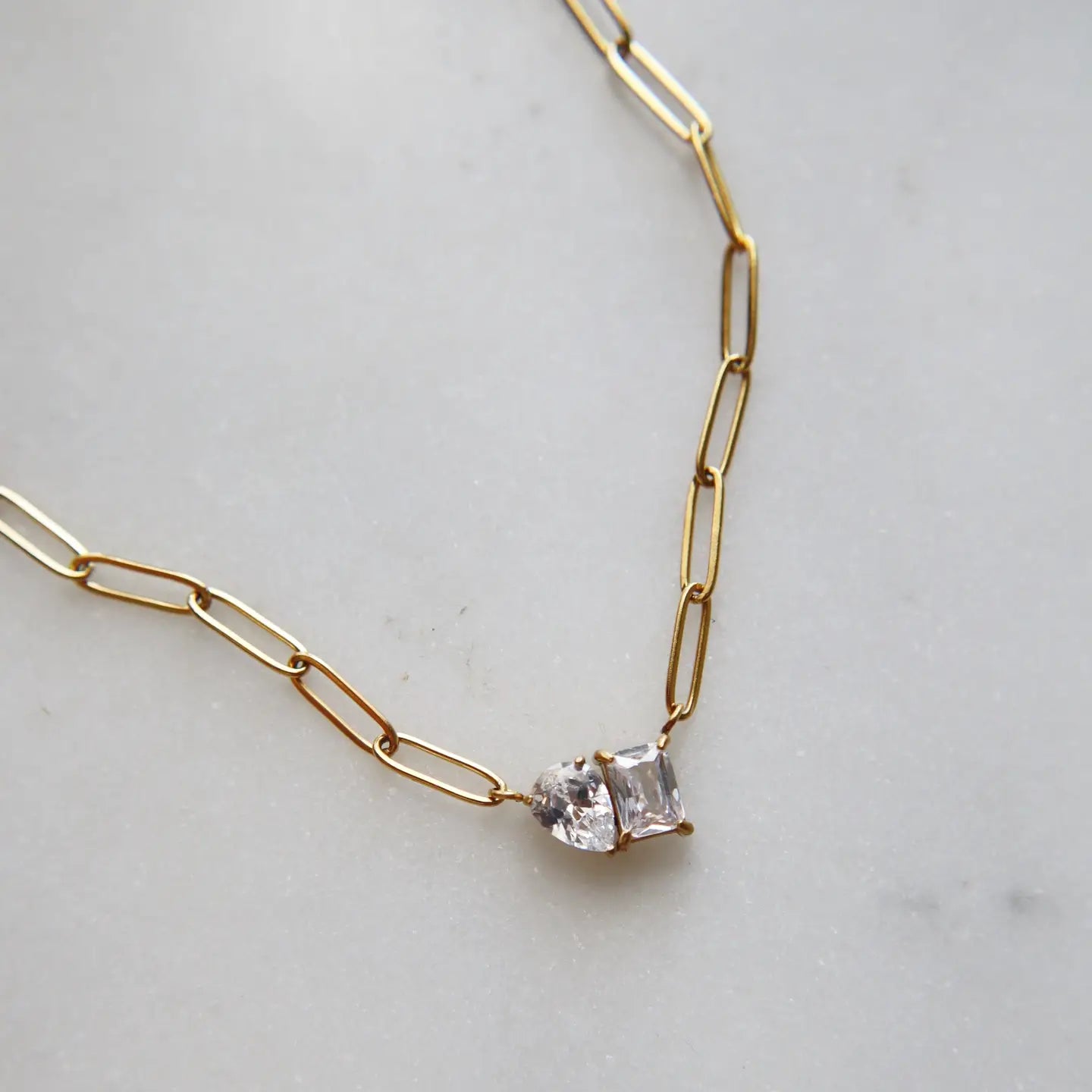 Gem Paperclip Necklace