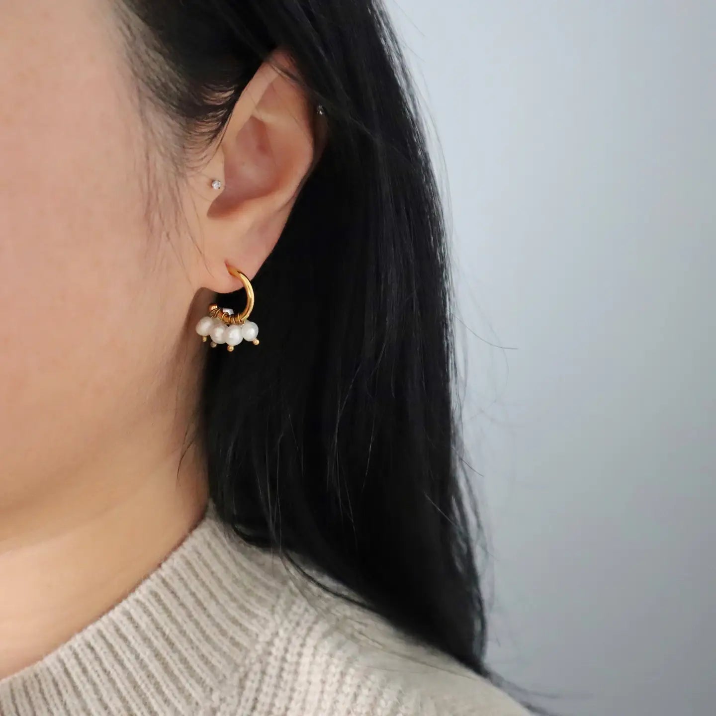 Liv Pearl Hoop Earring