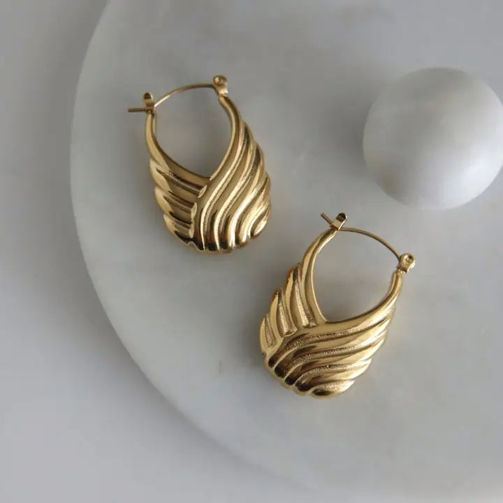 Tina Textured Hoop Earring