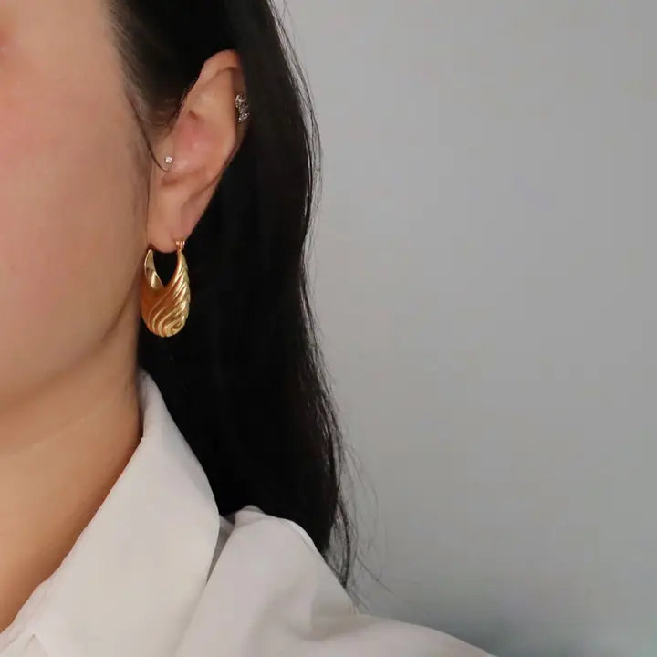 Tina Textured Hoop Earring